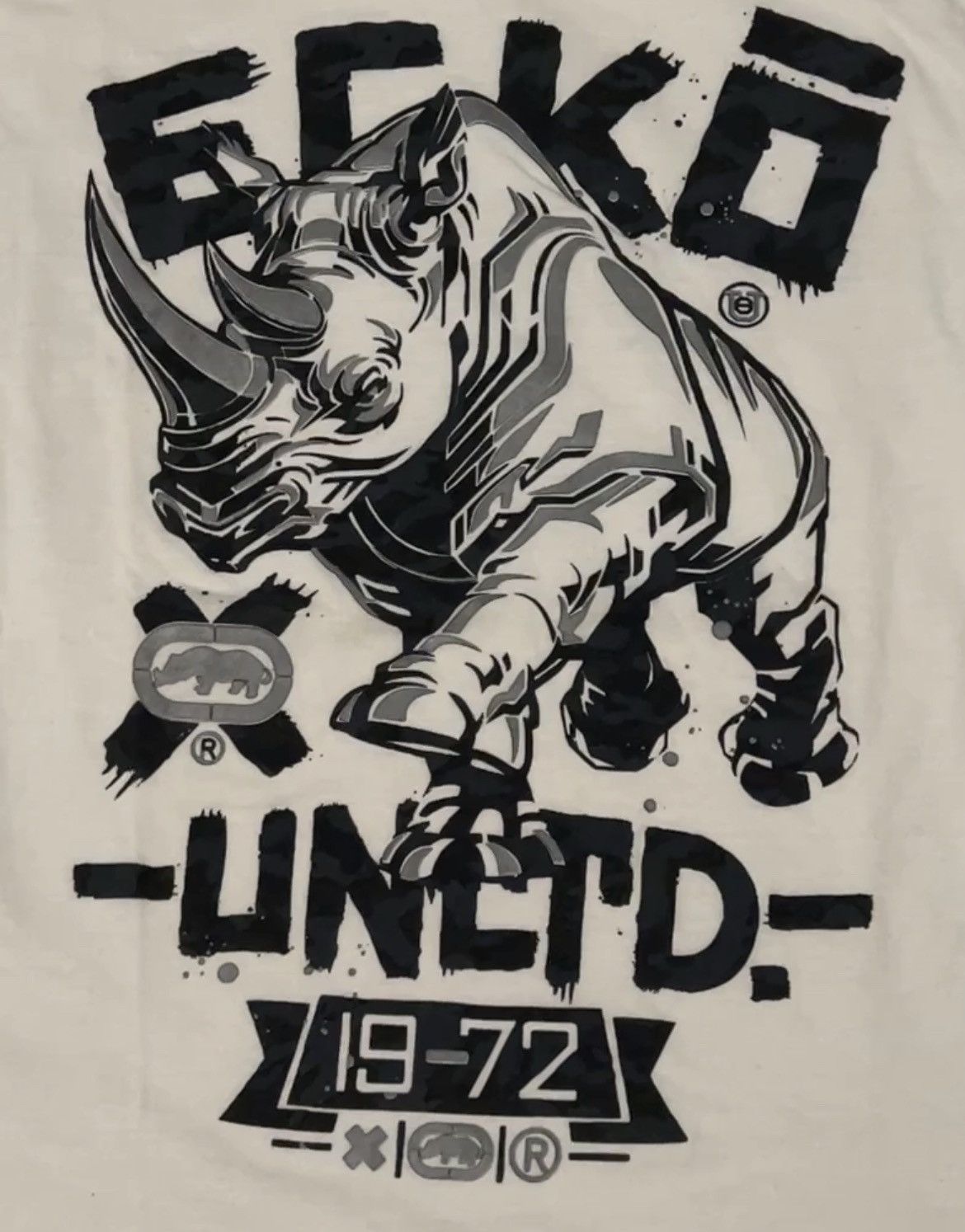 Ecko Unltd. Y2K Ecko Untld. White Grunge Skater Rhino Ink Graffiti Tee Size US L / EU 52-54 / 3 - 3 Thumbnail