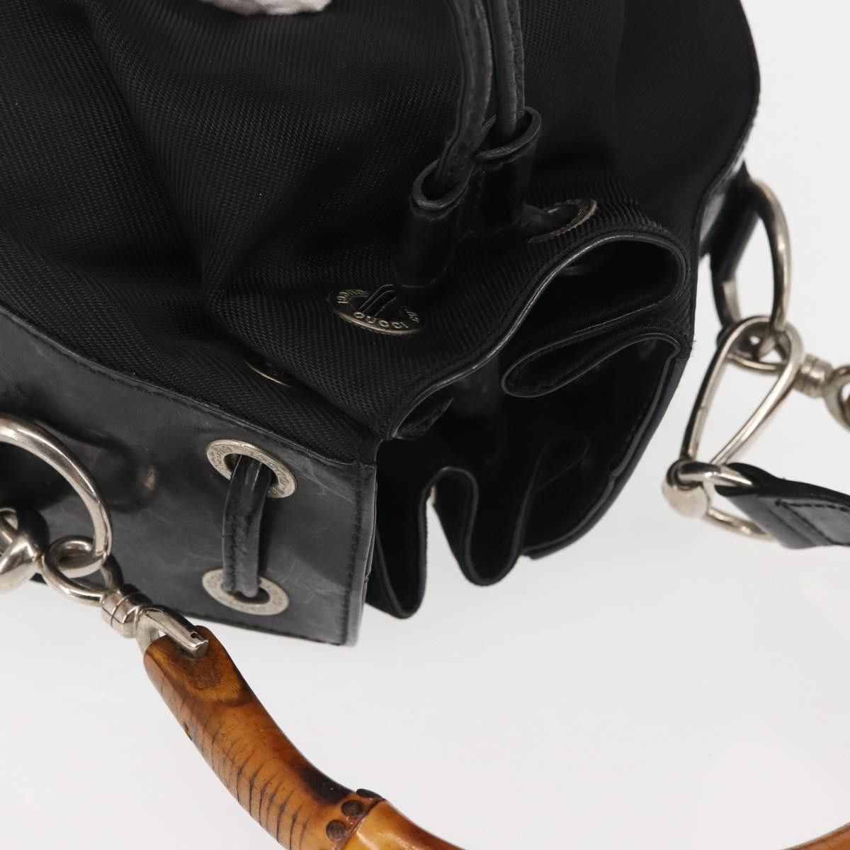 Gucci GUCCI Bamboo Hand Bag Nylon Black Silver Size ONE SIZE - 6 Thumbnail