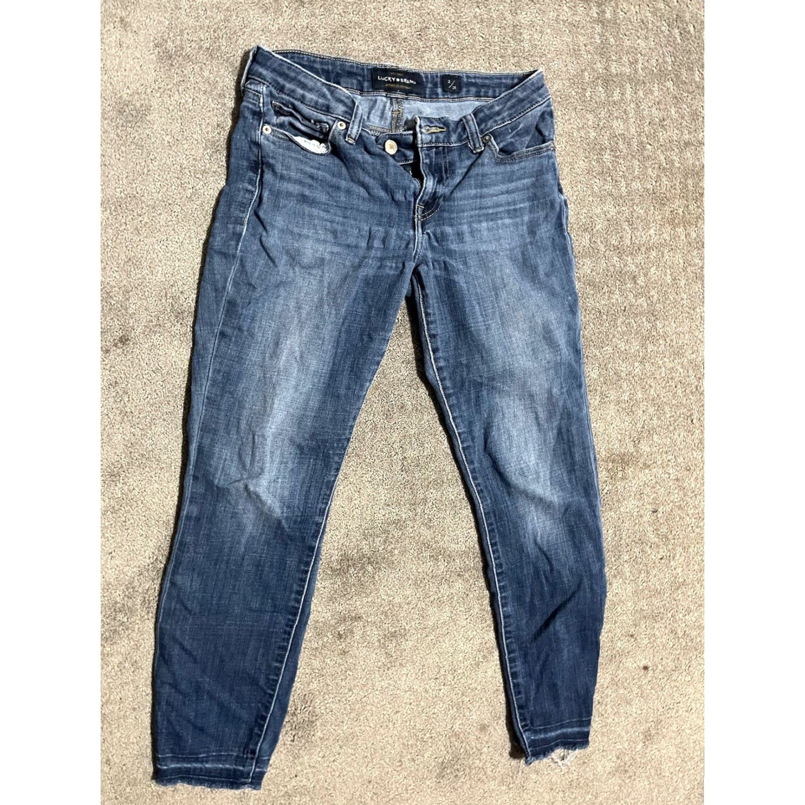Lucky Brand VINTAGE Lucky Brand Jeans Women’s Skinny Denim 2/26 Medium Blue 80s 90s USA Mens Womens Size 26" / US 2 / IT 38 - 3 Thumbnail