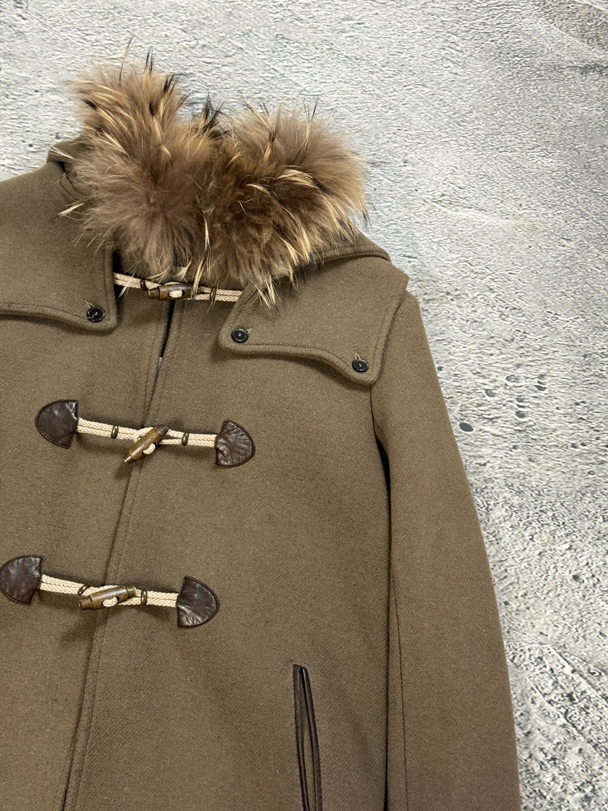 Sandro Sandro coat heavy wool khaki green hooded with fur Size US M / EU 48-50 / 2 - 3 Thumbnail