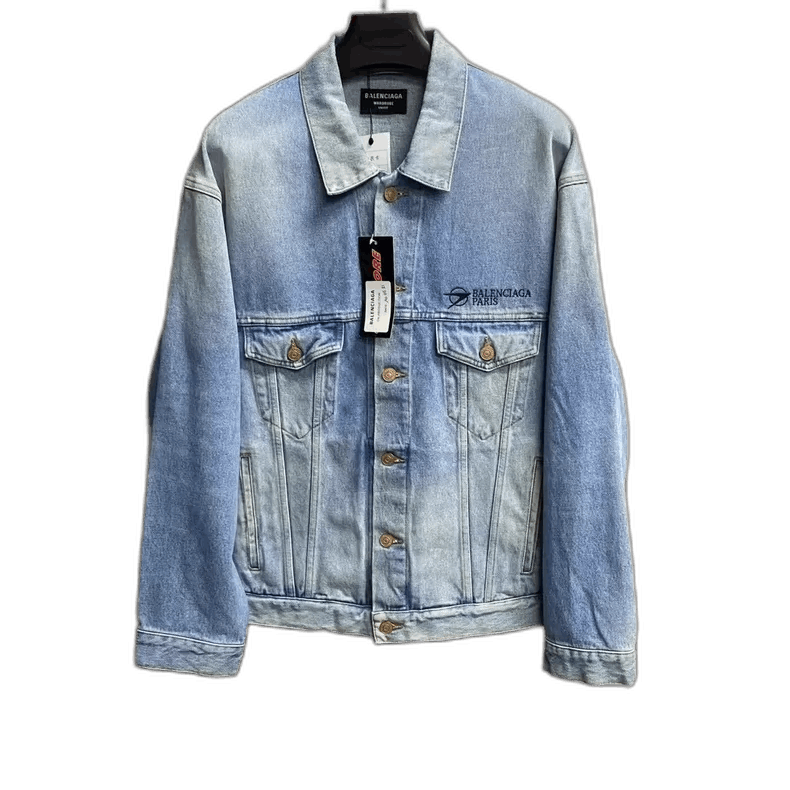 Balenciaga Balenciaga Blue Embroidered Denim Jacket Size US XS / EU 42 / 0 - 1 Thumbnail