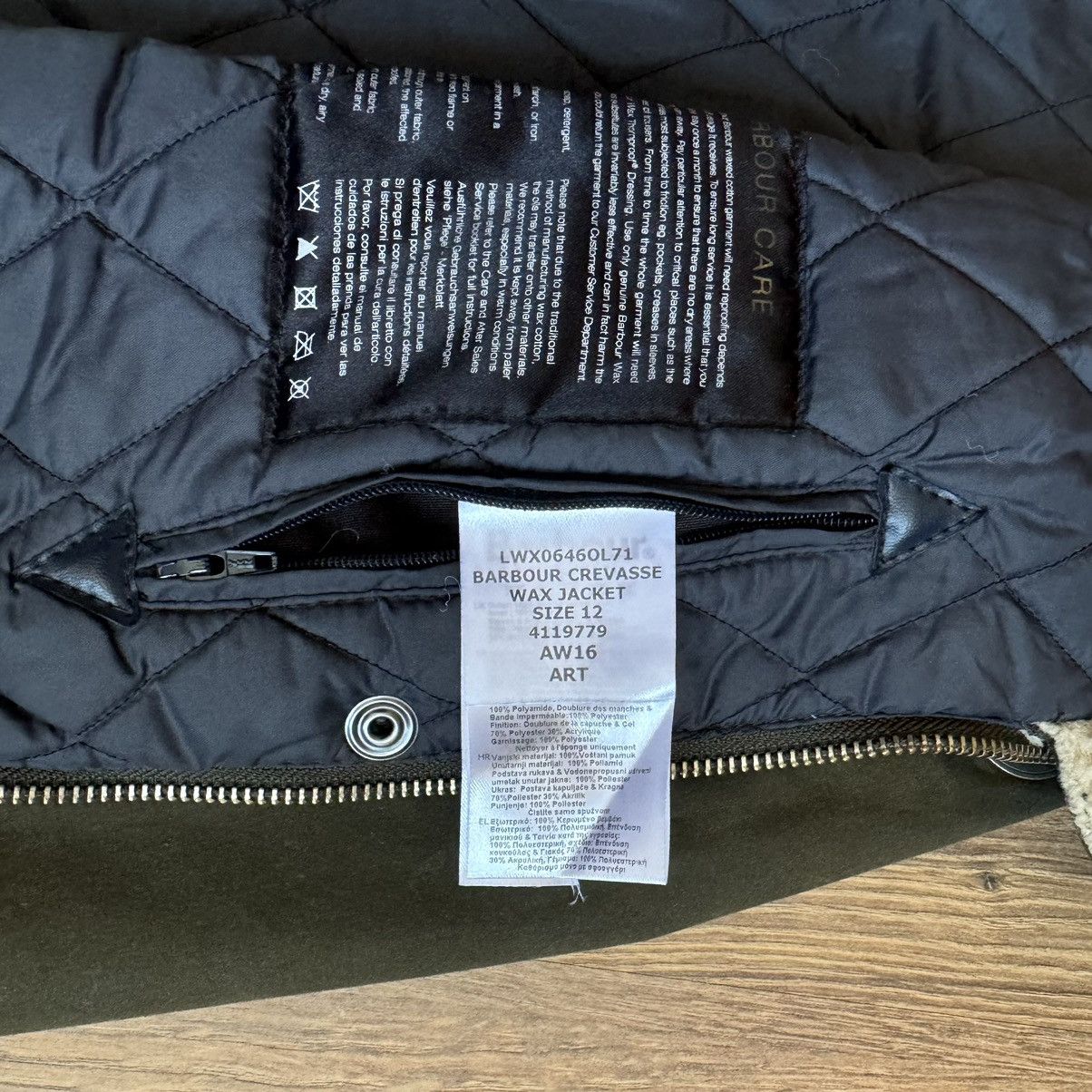 Barbour Barbour Crevasse Wax Jacket Women’s UK12/US8 Green Size M / US 6-8 / IT 42-44 - 8 Thumbnail