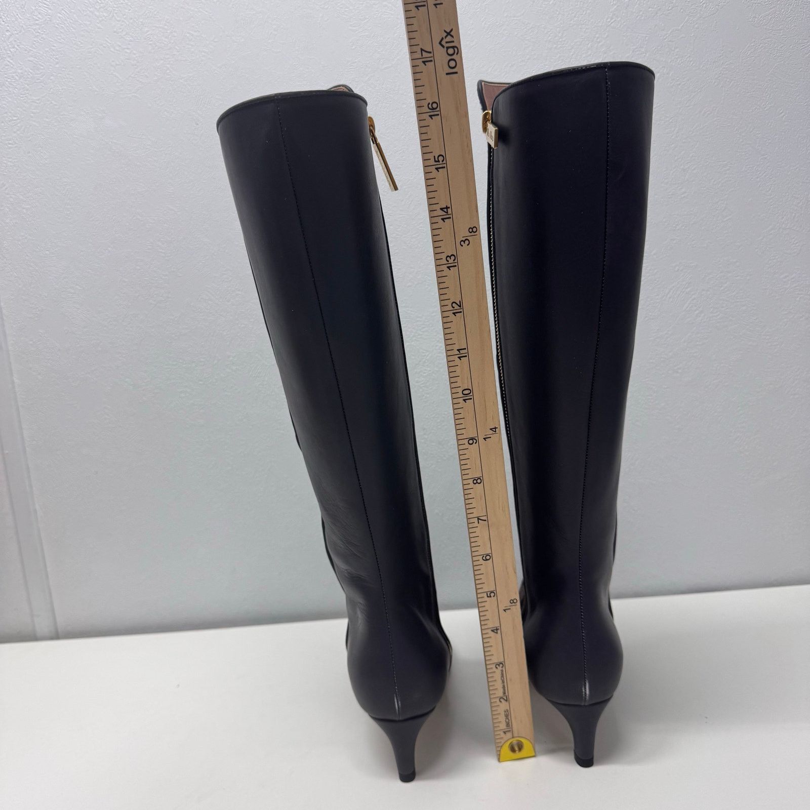 Max Mara Max Mara Women's Leopard Heeled Knee Boots Leather Mobwife Size US 7 / IT 37 - 4 Thumbnail