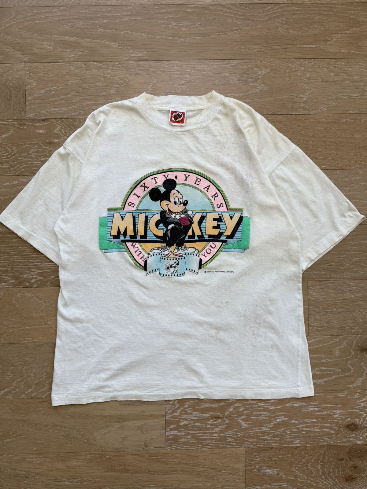 Disney Vintage 80s Disney Mickey Mouse 60 Years Graphic Shirt Size US L / EU 52-54 / 3 - 2 Thumbnail