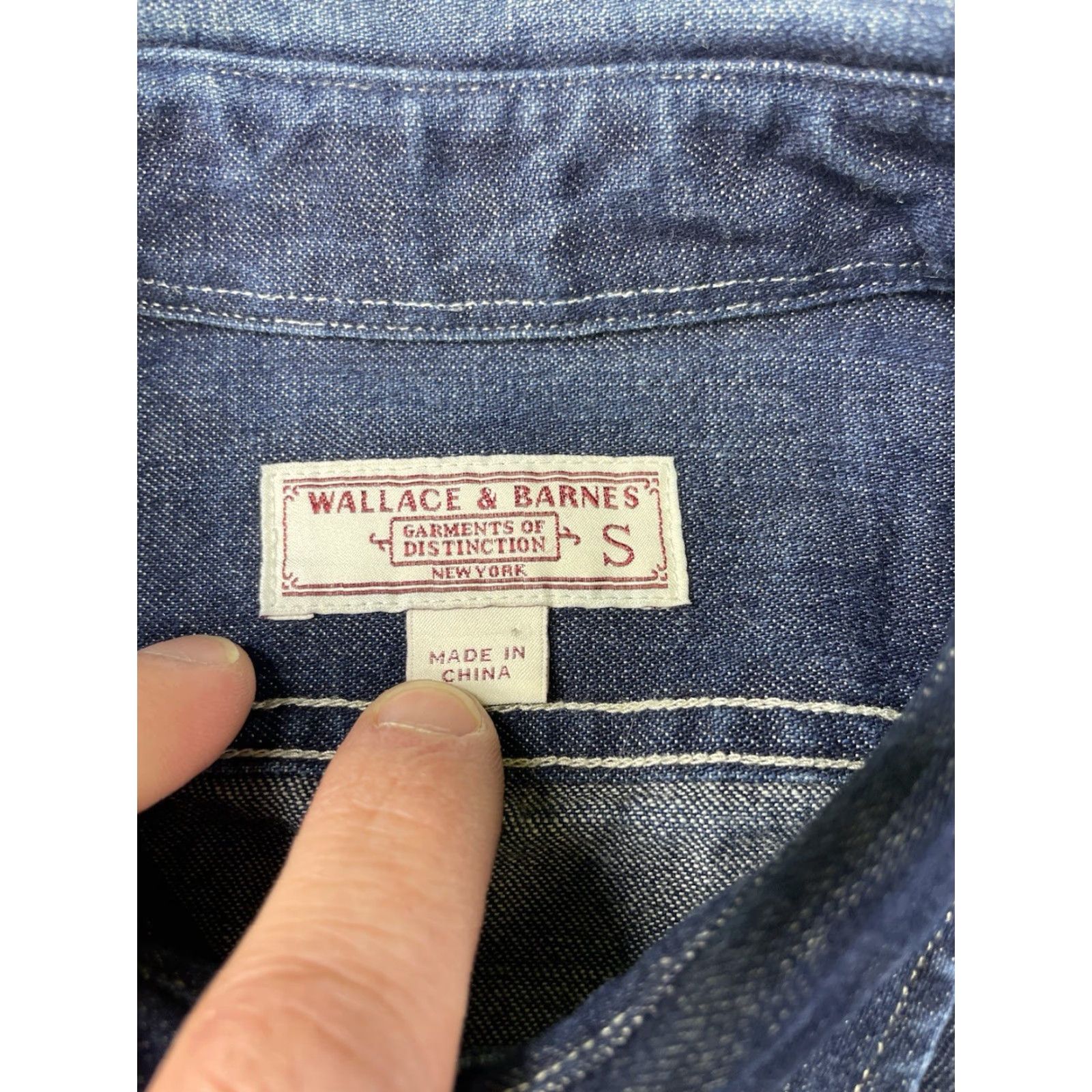 J.Crew J.CREW Wallace & Barnes Heavy Denim Jean Work Shirt Mens Size Small Indigo Blue Jacket Shirt Size US S / EU 44-46 / 1 - 3 Thumbnail