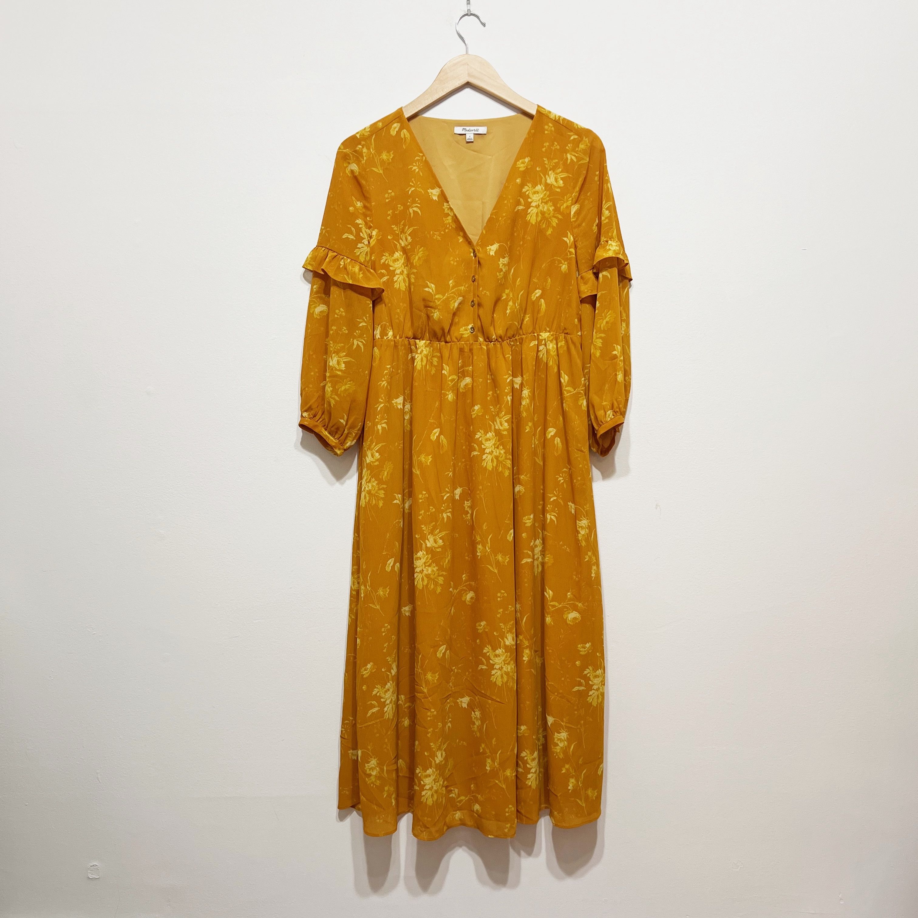Madewell Madewell Ruffle-Sleeve Button-Front Dress Size S / US 4 / IT 40 - 1 Thumbnail