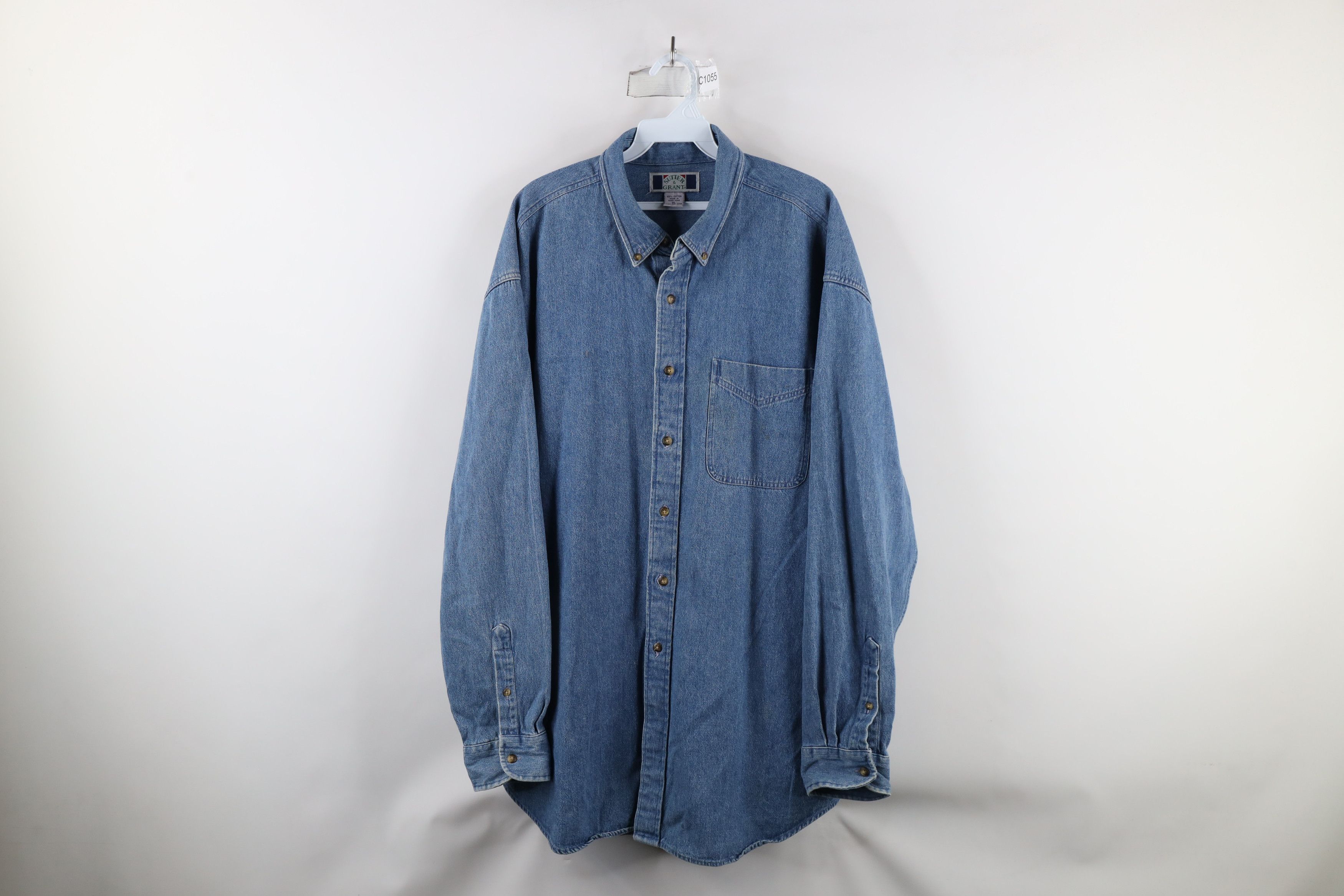 Vintage Vintage 90s Streetwear Denim Jean Button Down Shirt Blue Size US XL / EU 56 / 4 - 1 Thumbnail