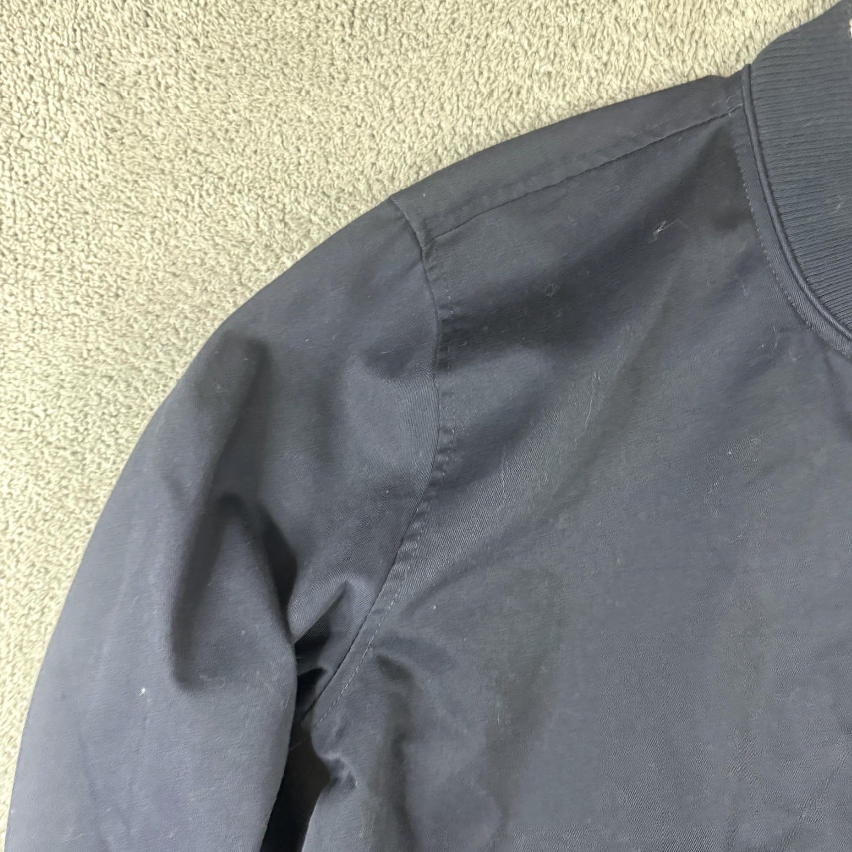 Asos ASOS Jacket Mens L Blue Bomber Full Zip Canvas Lined Pockets Casual Outdoor Size US L / EU 52-54 / 3 - 5 Thumbnail