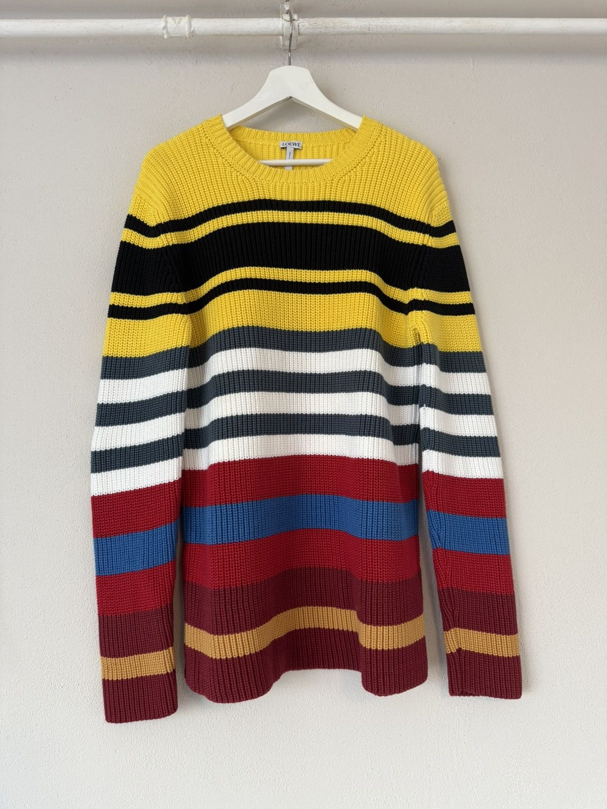 Loewe Multicolor Striped Chunky Knit Sweater Size US L / EU 52-54 / 3 - 1 Thumbnail