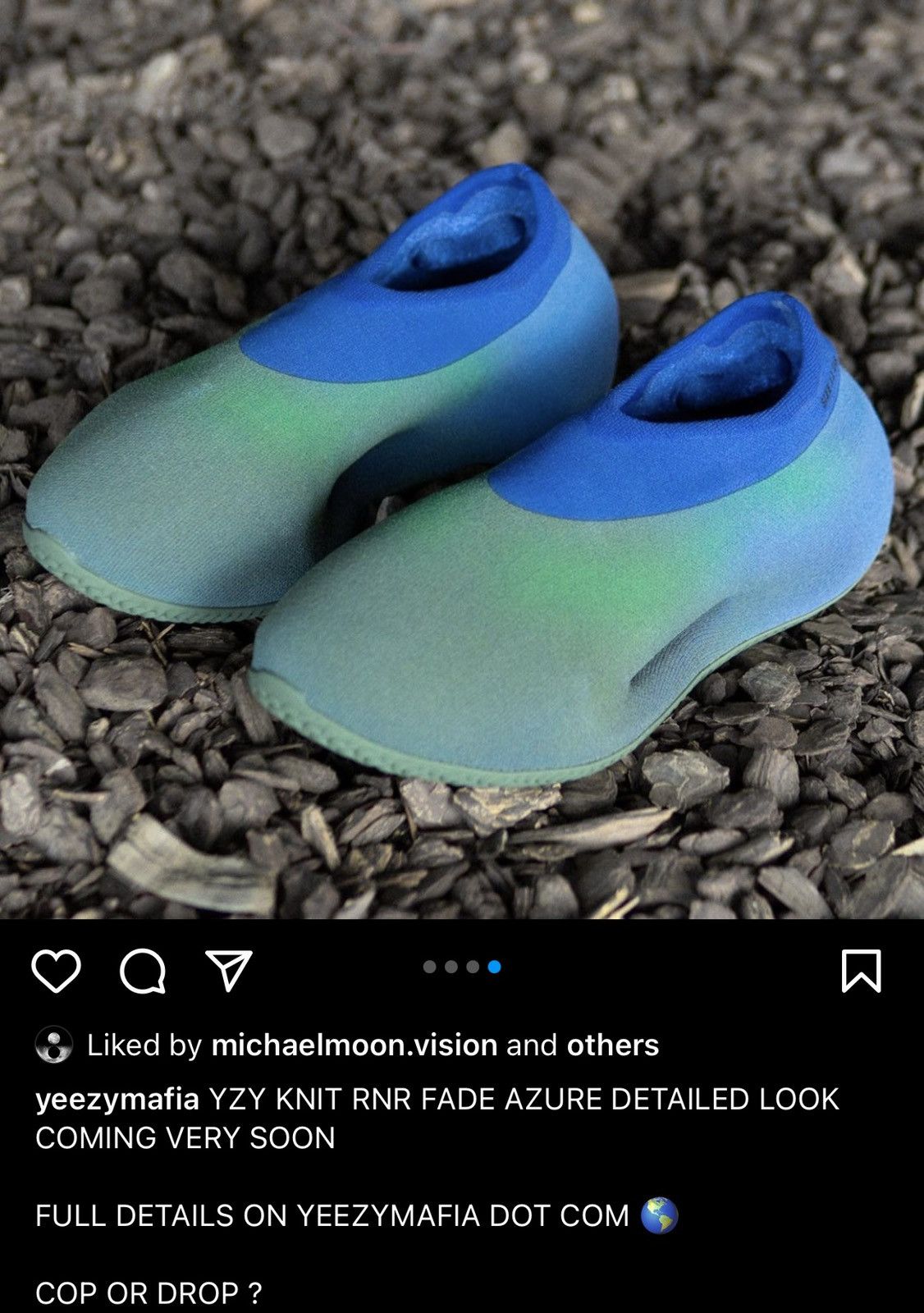 image of Yeezy Season Adidas Yeezy Knit Runner “Faded Azure” Sneakers in Blue, Women's (Size 6)