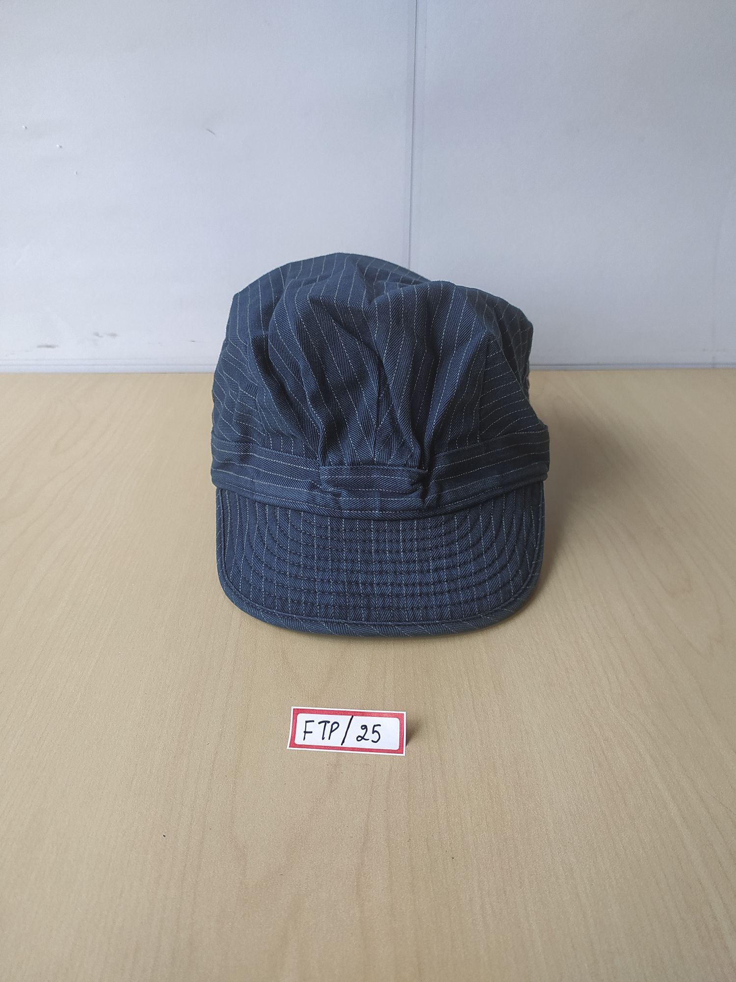 Double RL Striped Denim Newsboy Cap