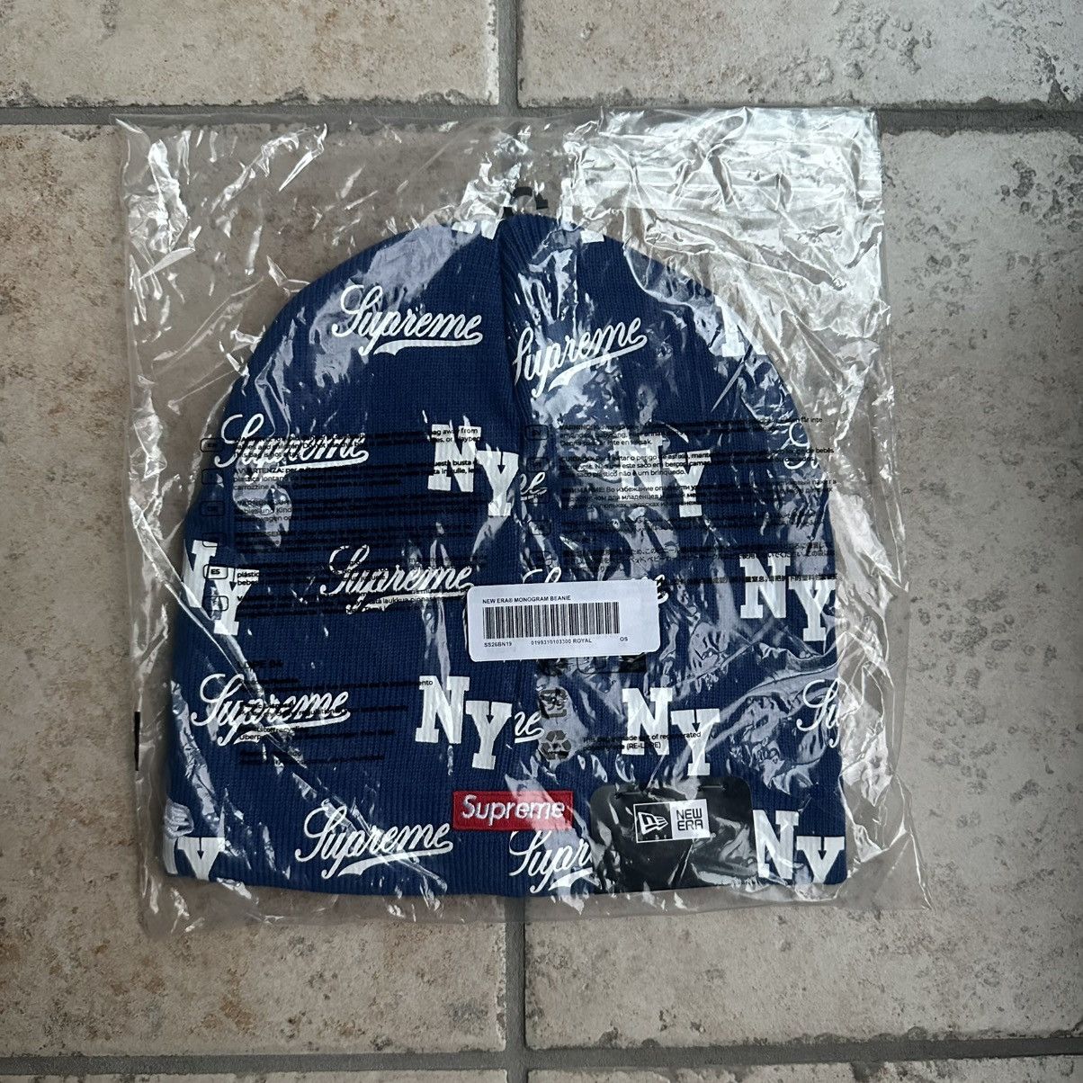 New Era × Supreme Supreme New Era Monogram Beanie Royal Size ONE SIZE - 2 Thumbnail