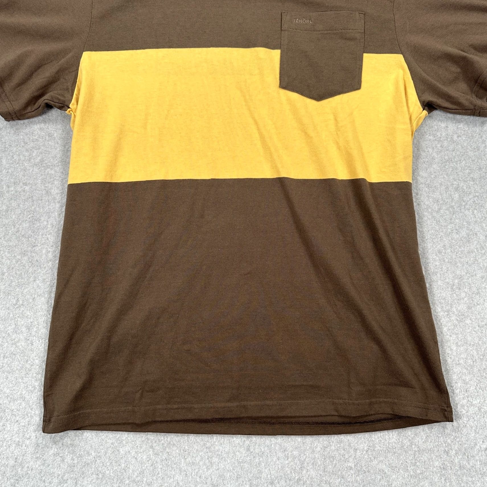 Vintage Tenore Shirt Mens M Brown Yellow Stripe Pocket Crewneck Short Sleeve Tee Size US M / EU 48-50 / 2 - 6 Thumbnail