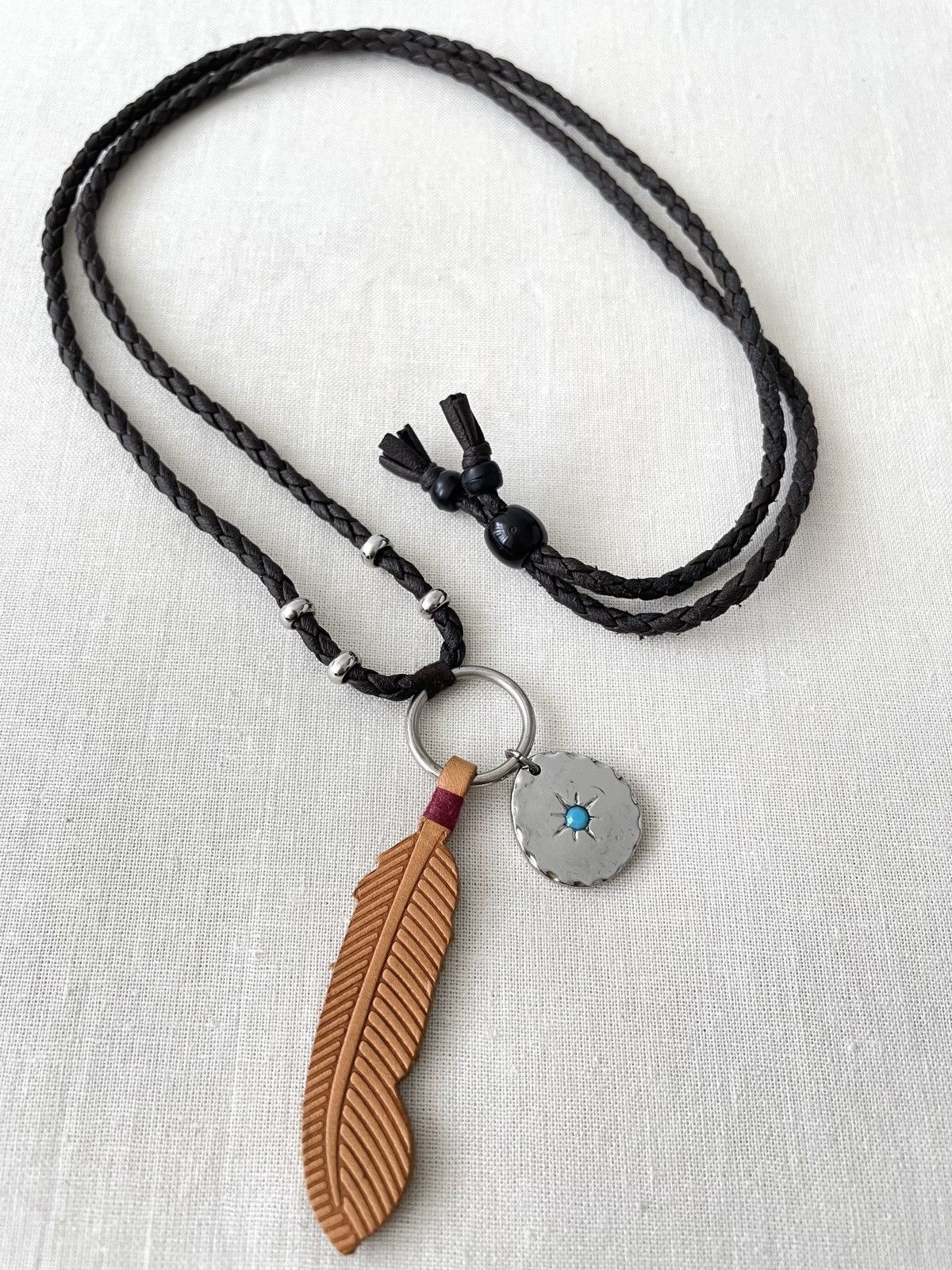 Other Goro's Style Leather Feather Pendant Necklace Size ONE SIZE - 3 Thumbnail