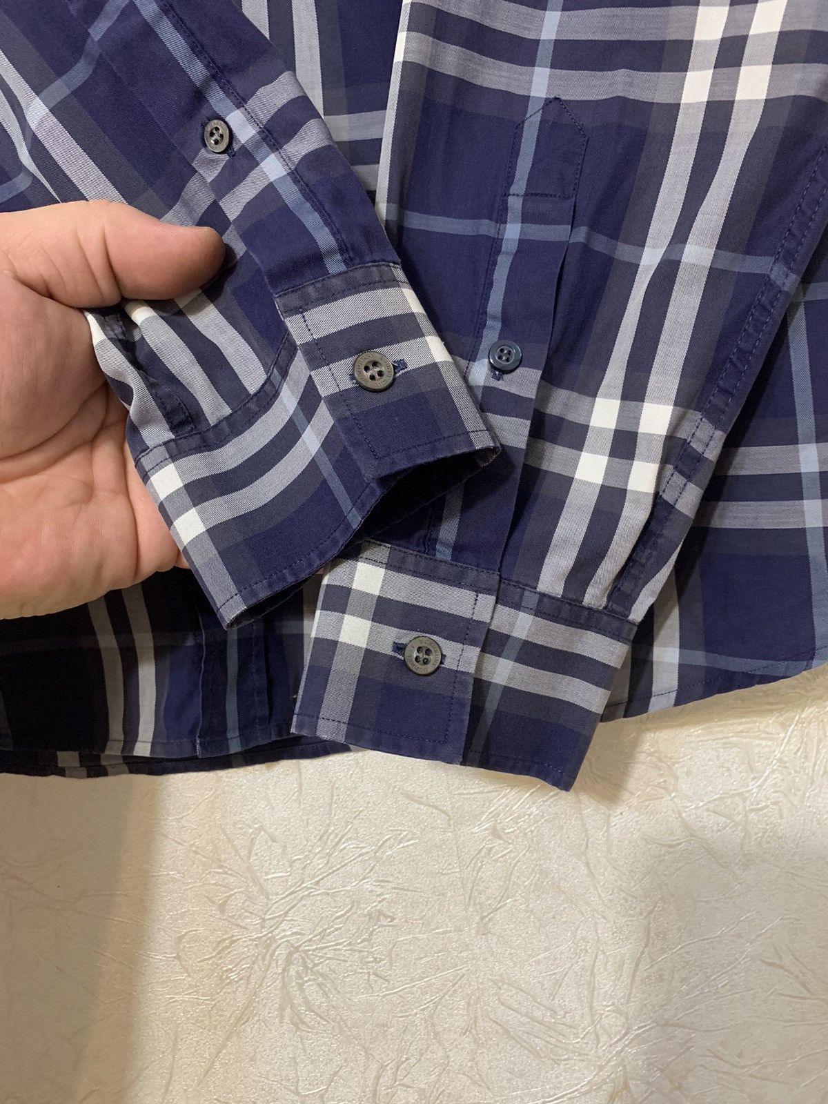 Burberry Burberry Men’s Blue Checked Shirt Button UP Size L. Size US L / EU 52-54 / 3 - 5 Thumbnail