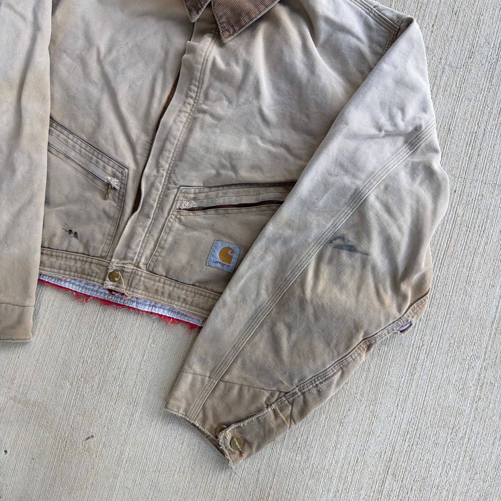 Carhartt × Vintage Carhartt brown cropped Detroit style work wear jacket Size US L / EU 52-54 / 3 - 4 Thumbnail