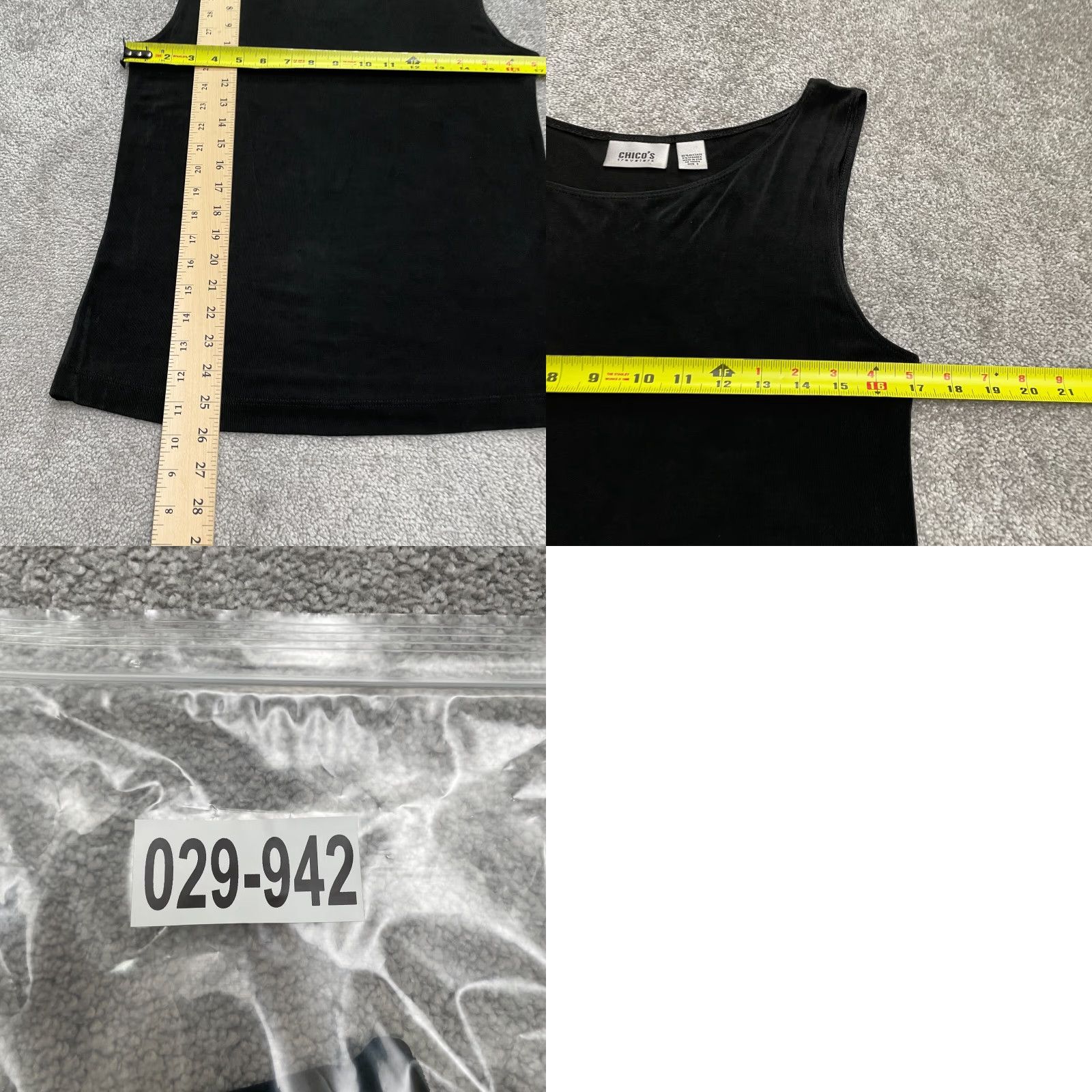 Vintage Chico's Traveler Basic Knitted Tank Top Womens 1 Black Round Neck Stretch Casual Shirt Sleeveless Strappy Logo Regular Size M / US 6-8 / IT 42-44 - 8 Thumbnail