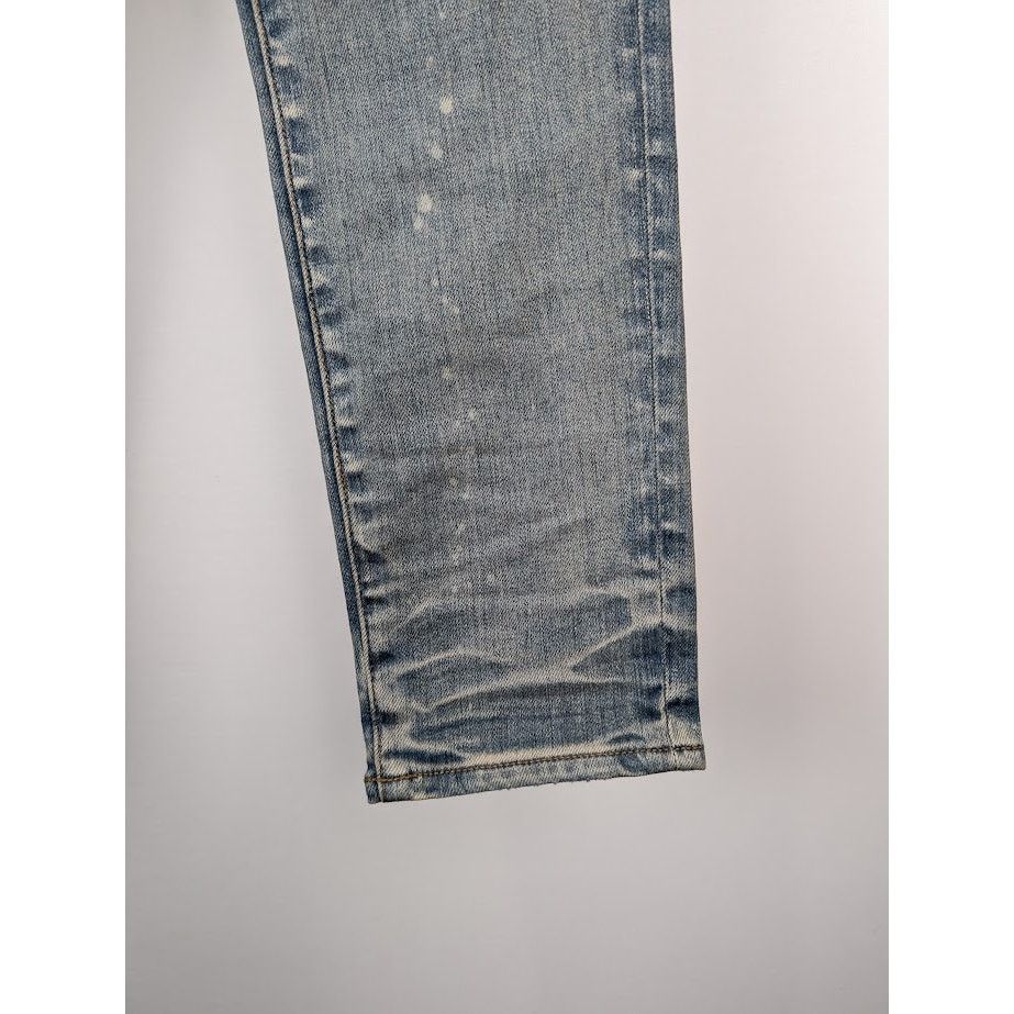 Amiri o1rshd1 Print Drip Logo Jeans in Clay Indigo Size US 32 / EU 48 - 12 Thumbnail