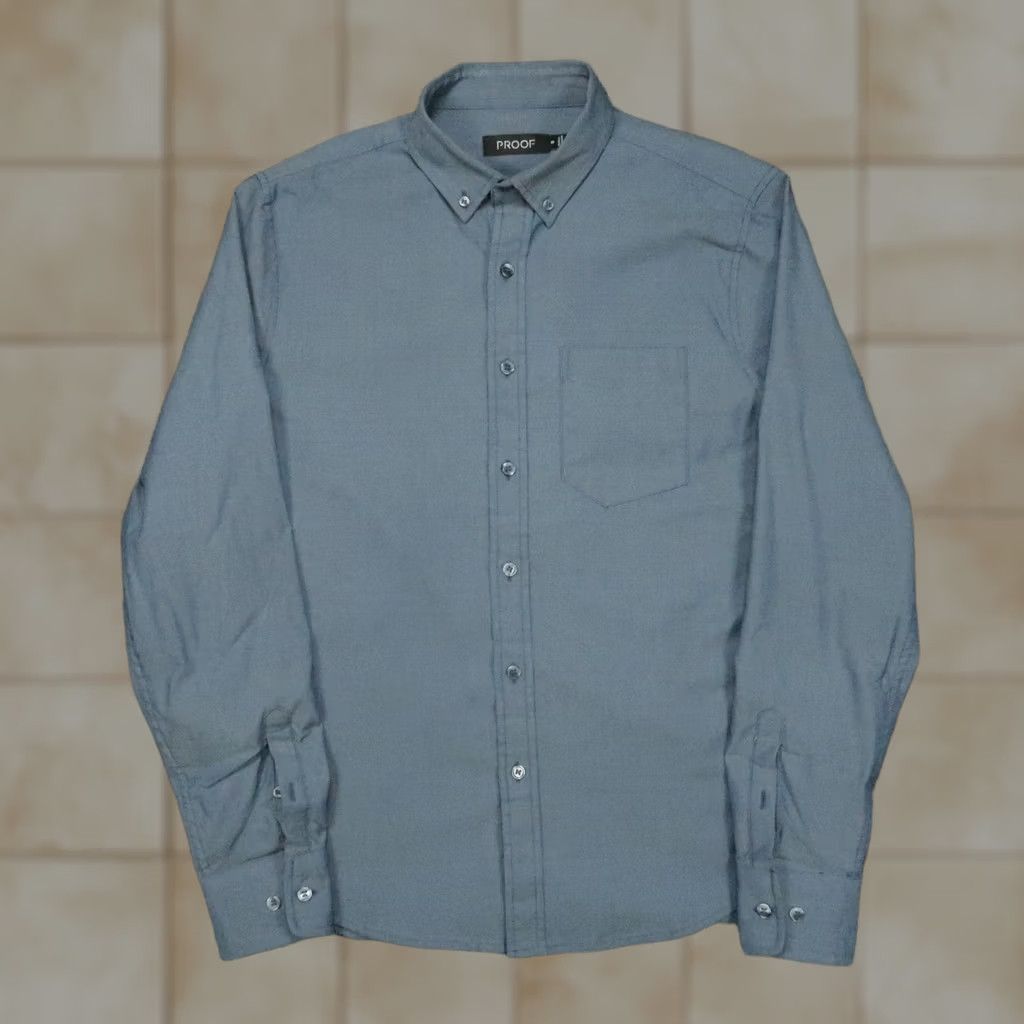 Vintage Proof Shirt Mens Small Blue Long Sleeve Button Down Stretch Huckberry Shirt Size US S / EU 44-46 / 1 - 1 Thumbnail