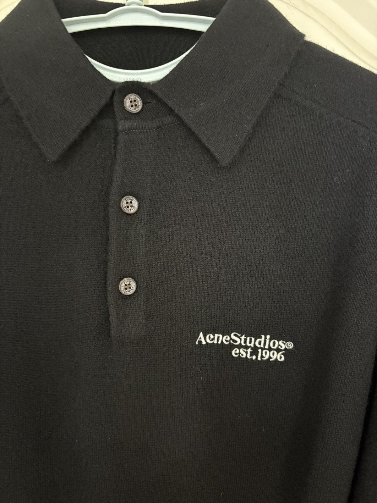 Acne Studios FW25 Logo Polo Knit Long- sleeve Shirt Size US S / EU 44-46 / 1 - 2 Thumbnail