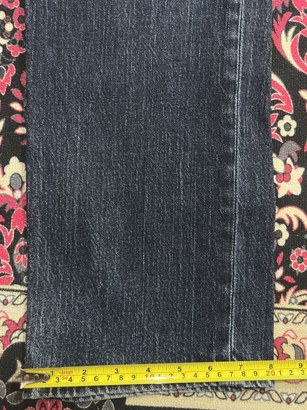 Jun Takahashi ⚡️Vintage⚡️Uniqlo UJ Dark Blue Washed Distressed Frayed Jeans Size US 33 - 16 Thumbnail