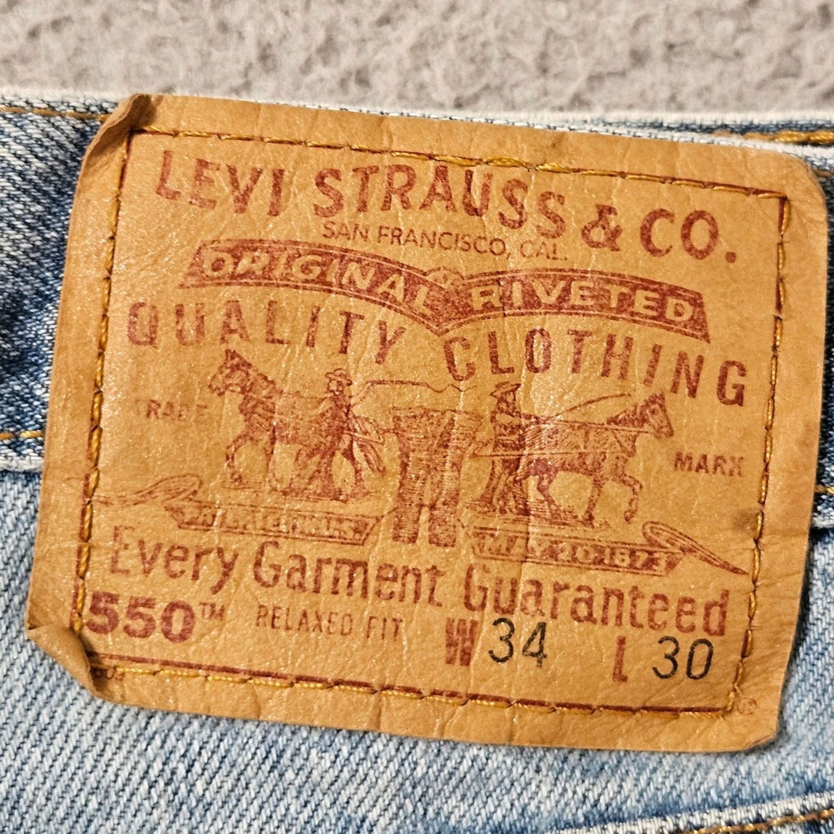 Levi's Vintage Levi's 550 Jeans Blue Denim Relaxed Fit 90s Made In USA 34x30 Size US 34 / EU 50 - 3 Thumbnail