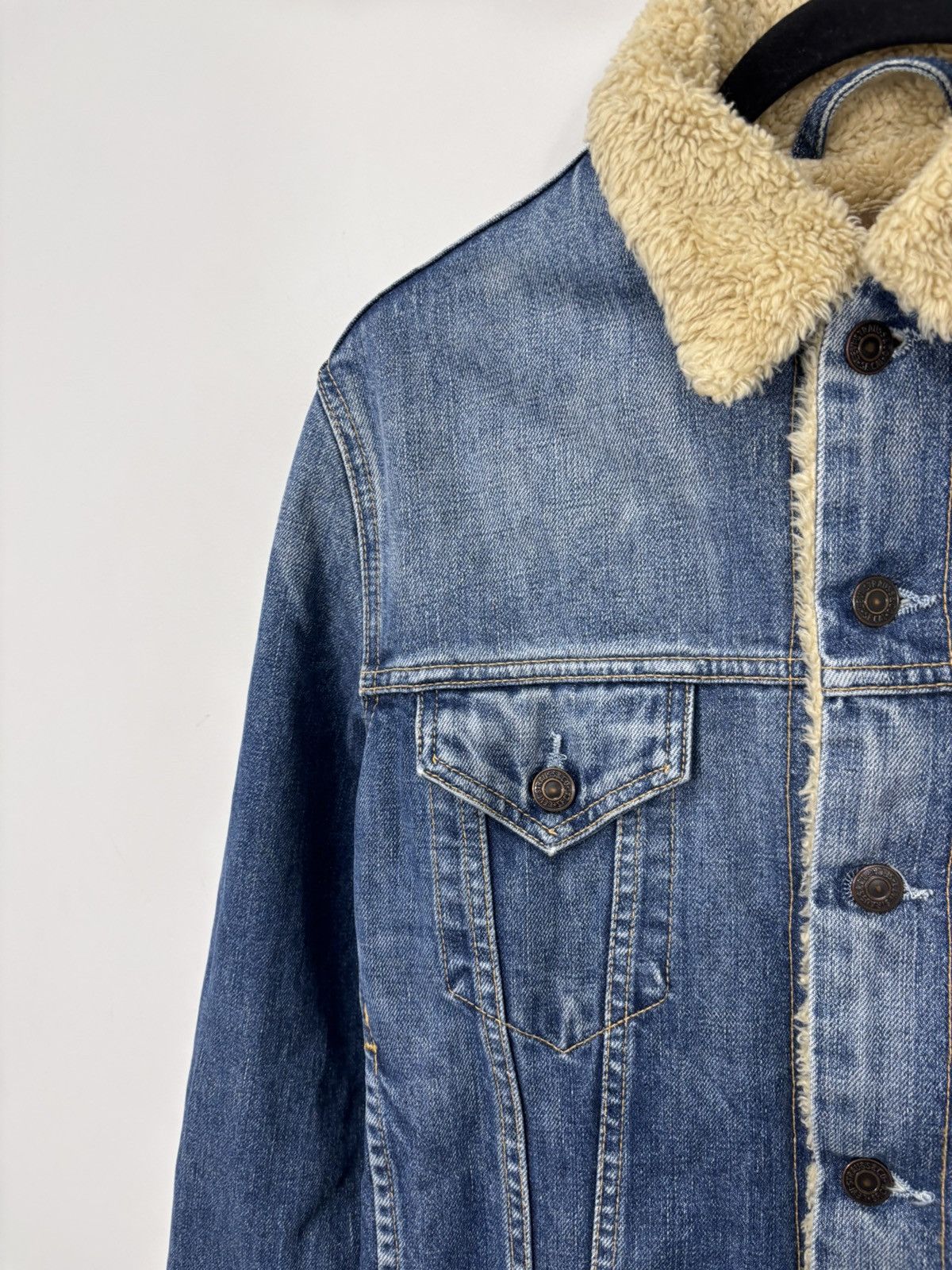 Levi's Vintage Levi’s Women’s Blue Denim Sherpa Jacket Size M / US 6-8 / IT 42-44 - 6 Thumbnail