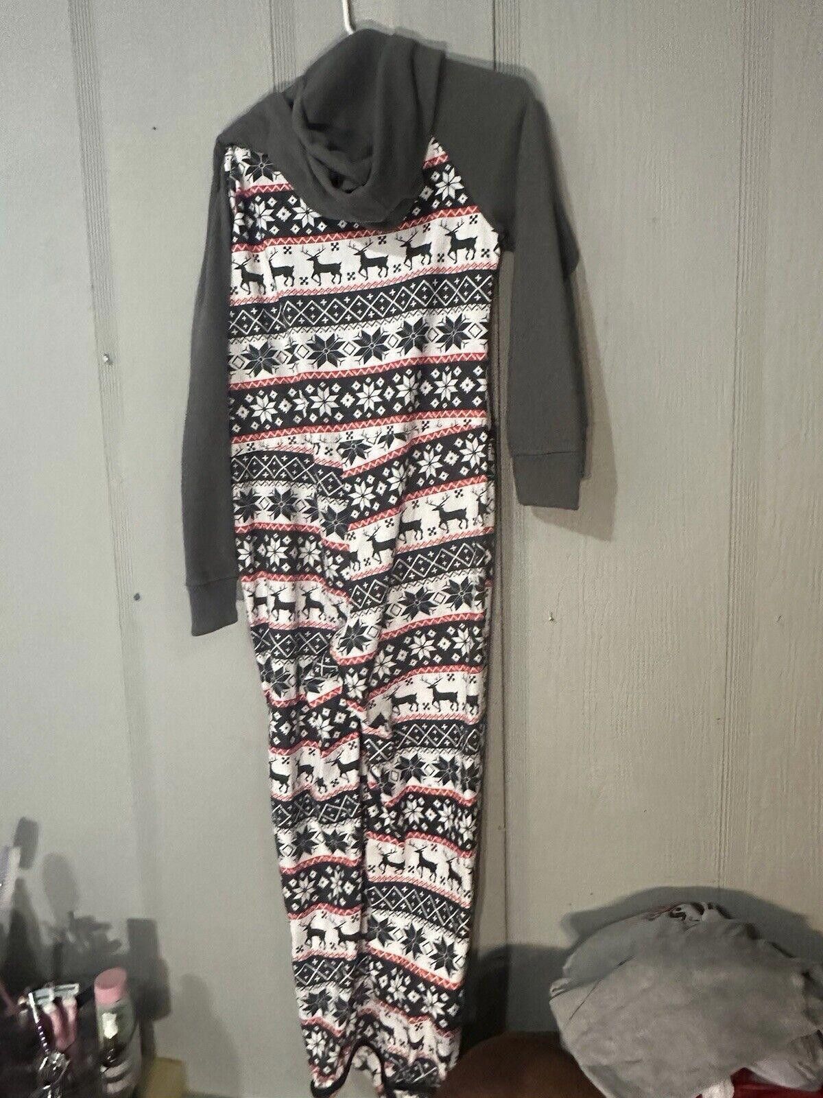 Designer Womens Medium Pajama Deer Christmas One Peice Size ONE SIZE - 5 Thumbnail