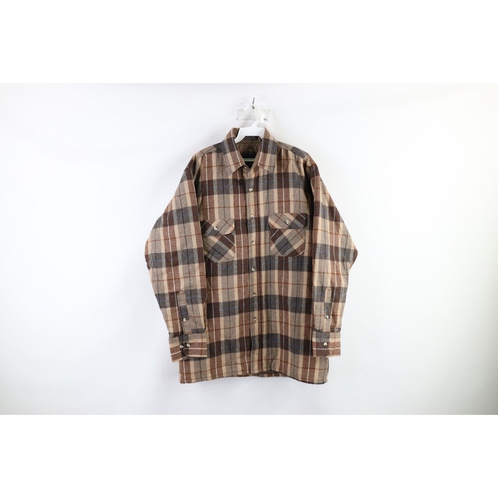 Vintage Vintage 90s Streetwear Lined Wool Knit Button Shirt Size US M / EU 48-50 / 2 - 1 Thumbnail