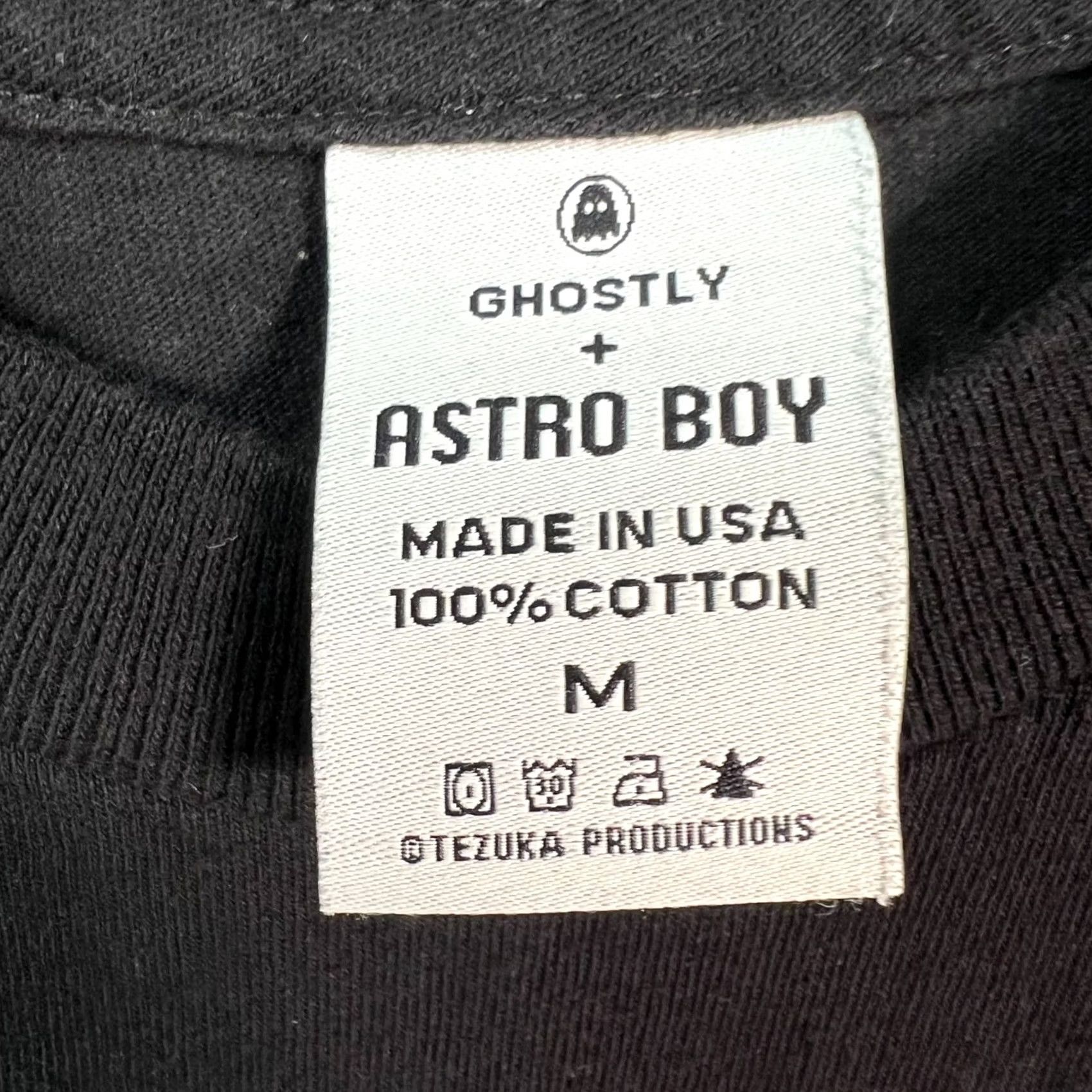 Vintage Ghostly + Astro Boy Mens Size Medium Black T-Shirt 100% Cotton Graphic Crew Neck Short Sleeve Vintage/All Season Mens Clothing Size US M / EU 48-50 / 2 - 3 Thumbnail