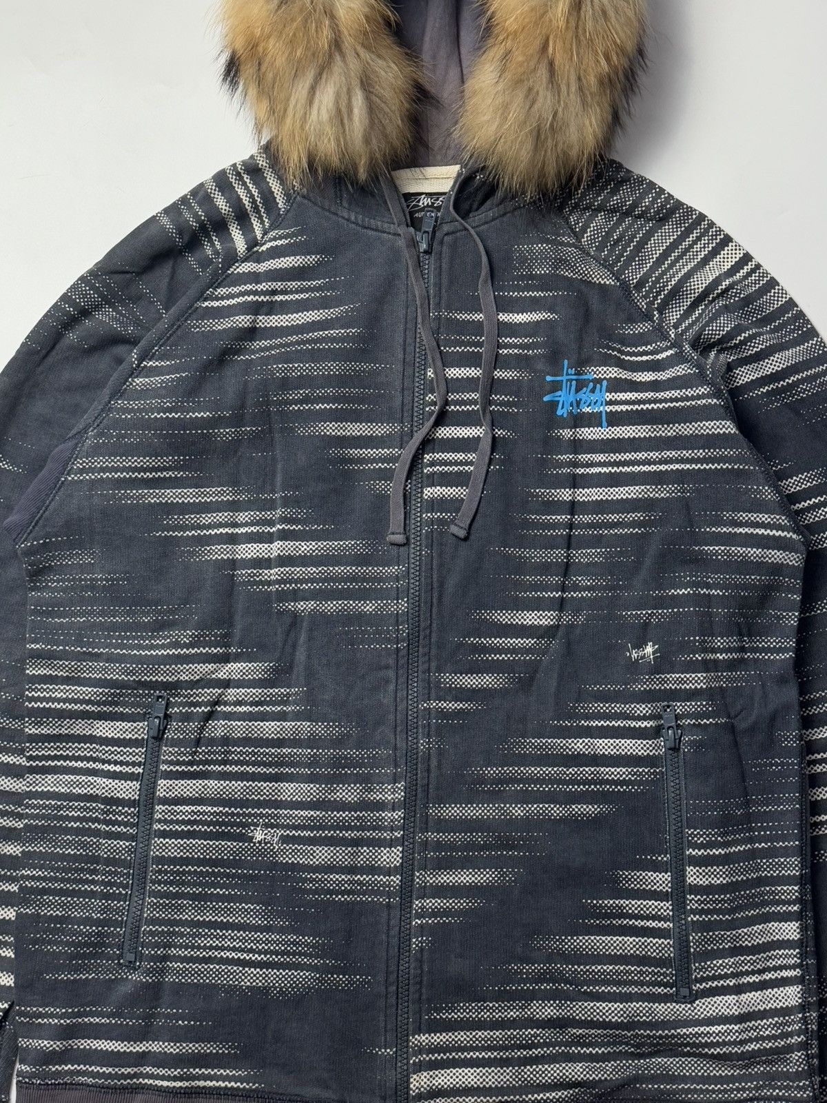 If Six Was Nine × Japanese Brand × Stussy Fur Hoodie Stussy Faded Color Size US L / EU 52-54 / 3 - 4 Thumbnail