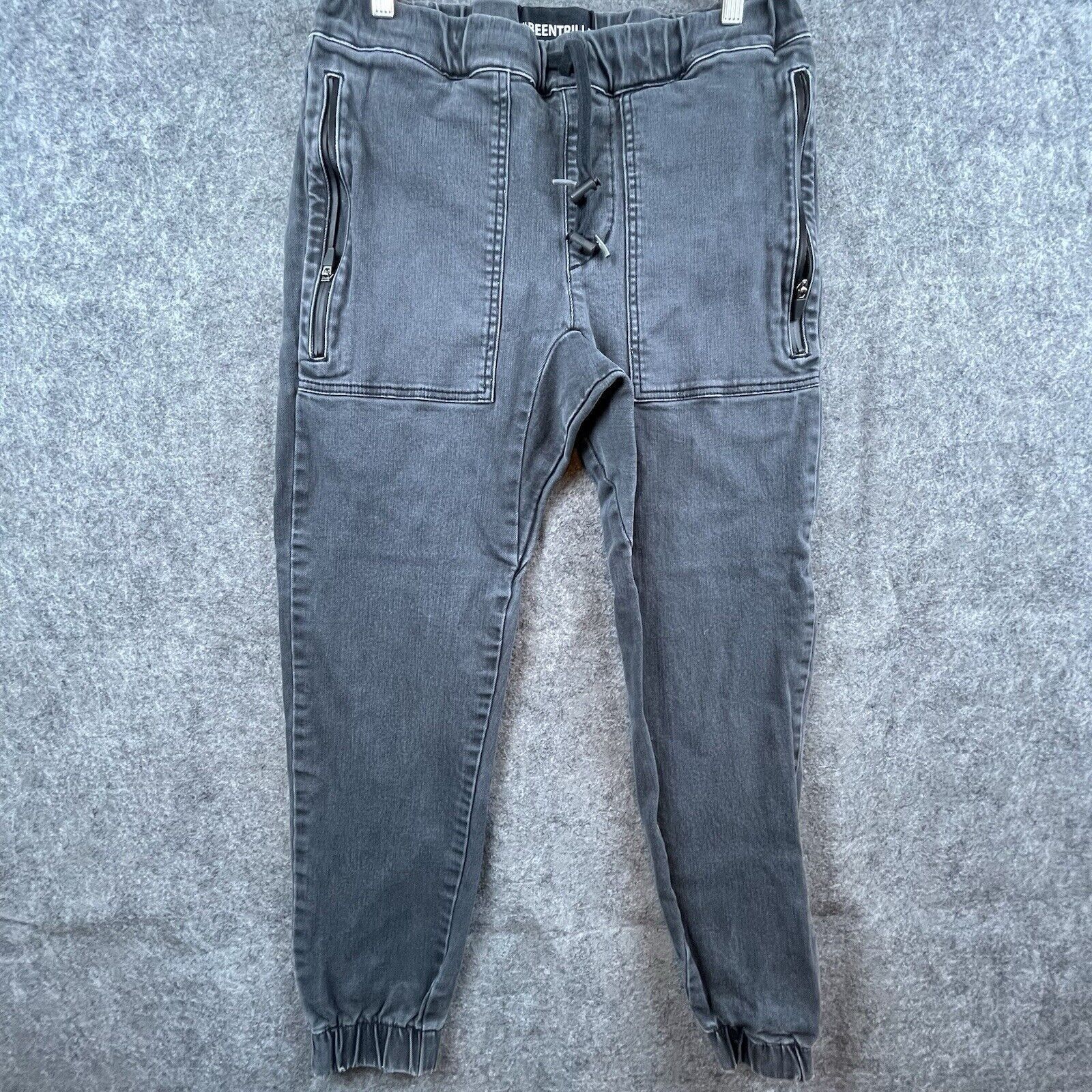 Been Trill Been Trill Pants Mens Small White Denim Joggers Streetwear Size US 30 / EU 46 - 1 Thumbnail