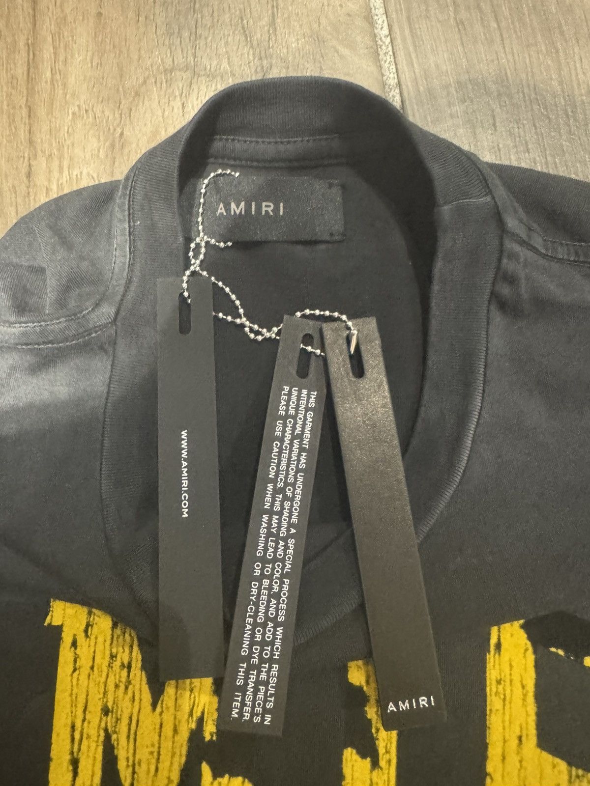 Amiri Amiri Track Tee Washed Black Size US XL / EU 56 / 4 - 3 Thumbnail