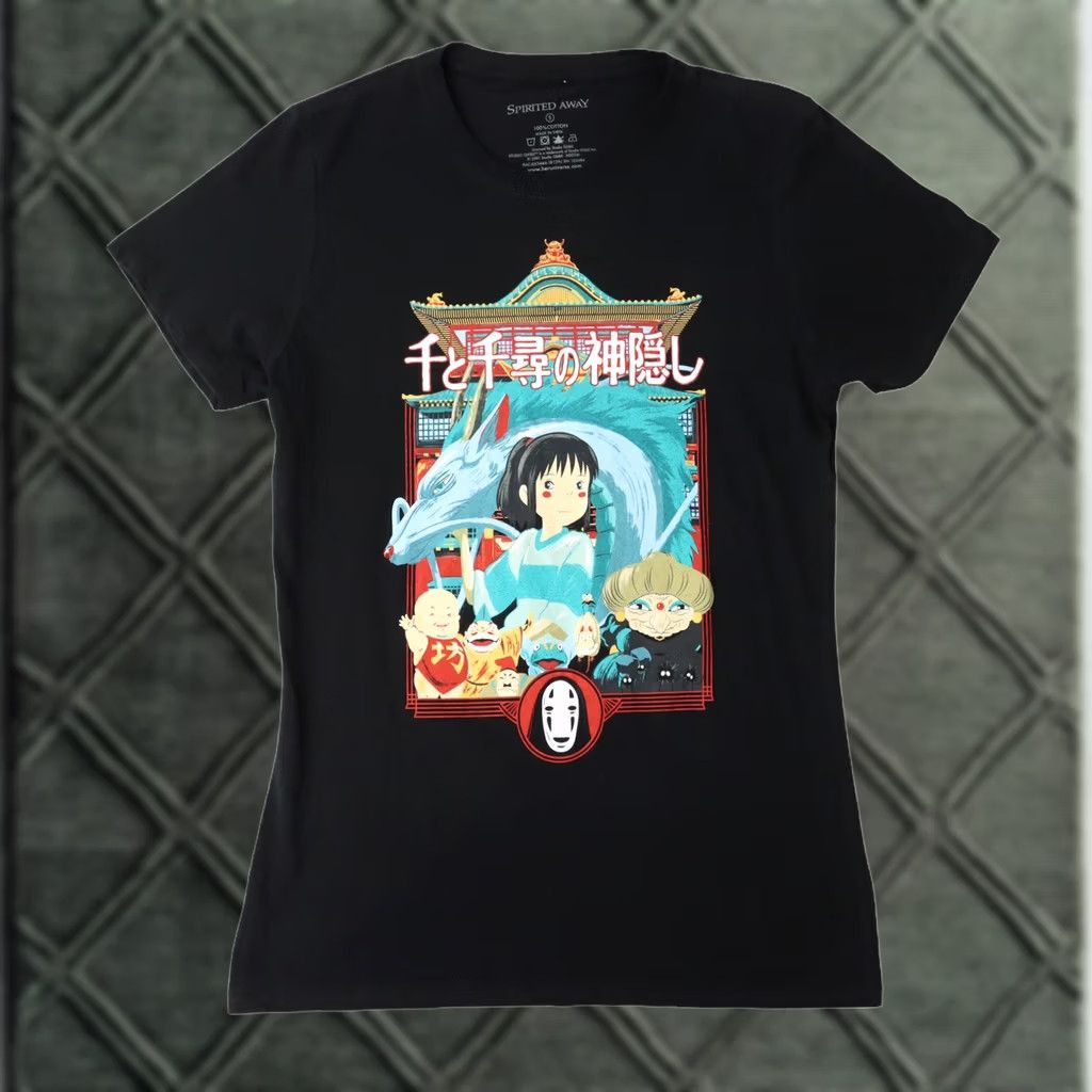 Vintage VINTAGE Studio Ghibli Spirited Away T-Shirt Women Small Black 100% Cotton Crew Neck Logo Movie 2001 Shirt B/G Womens Small Size S / US 4 / IT 40 - 1 Thumbnail