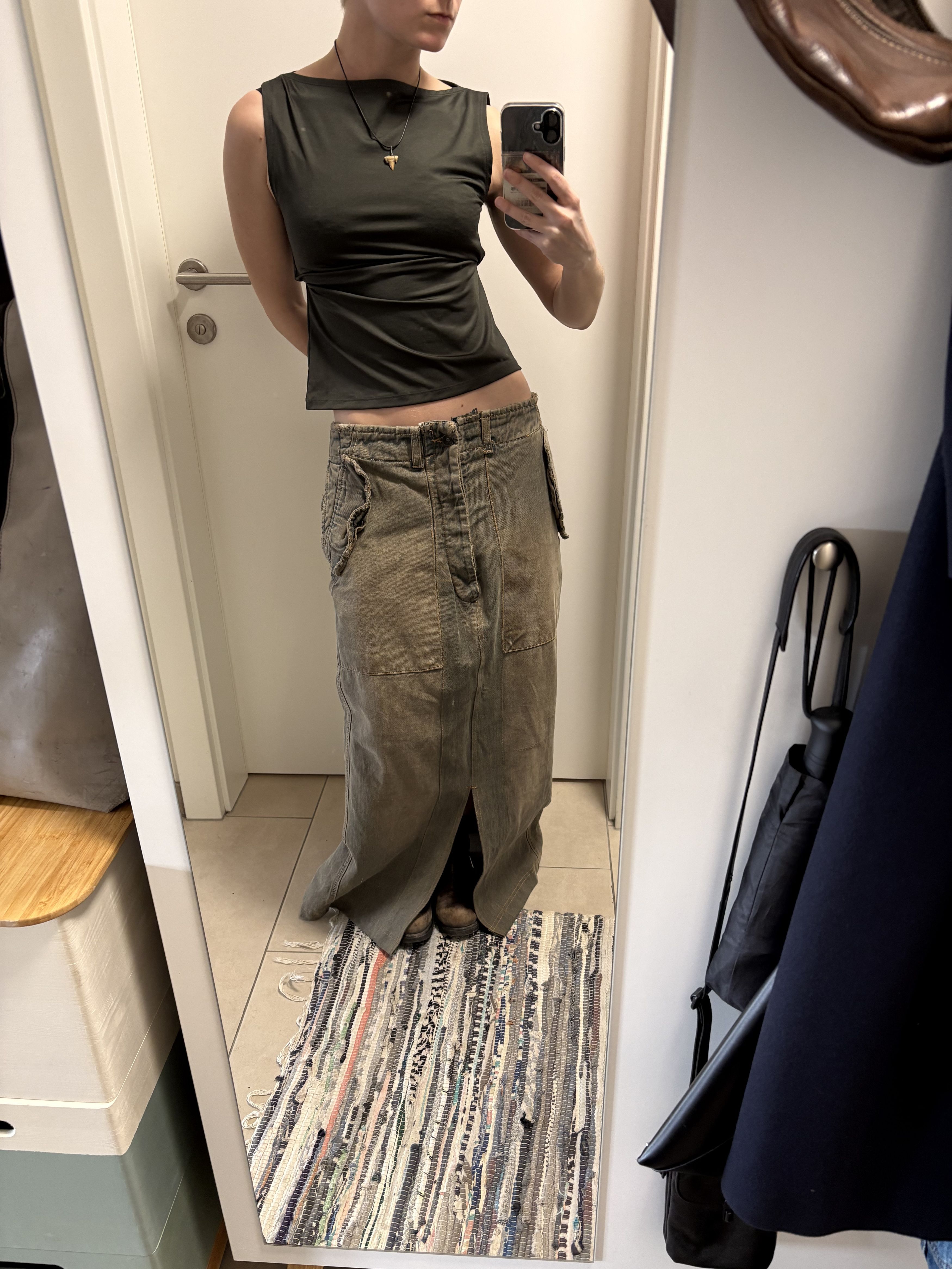 Rick Owens FW25 Concordians Denim Sliced Maxi Skirt / Slivered Skirt Size 24" / US 00 / IT 34 - 4 Thumbnail