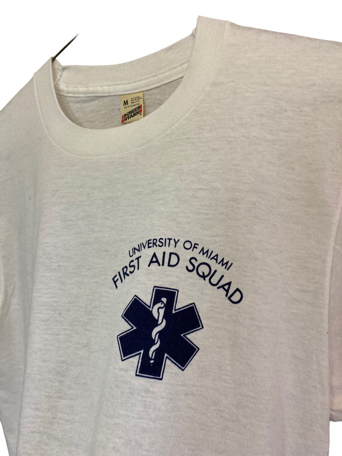 Vintage Vintage 80s University of Miami First Aid Squad College Tee Size US M / EU 48-50 / 2 - 3 Thumbnail