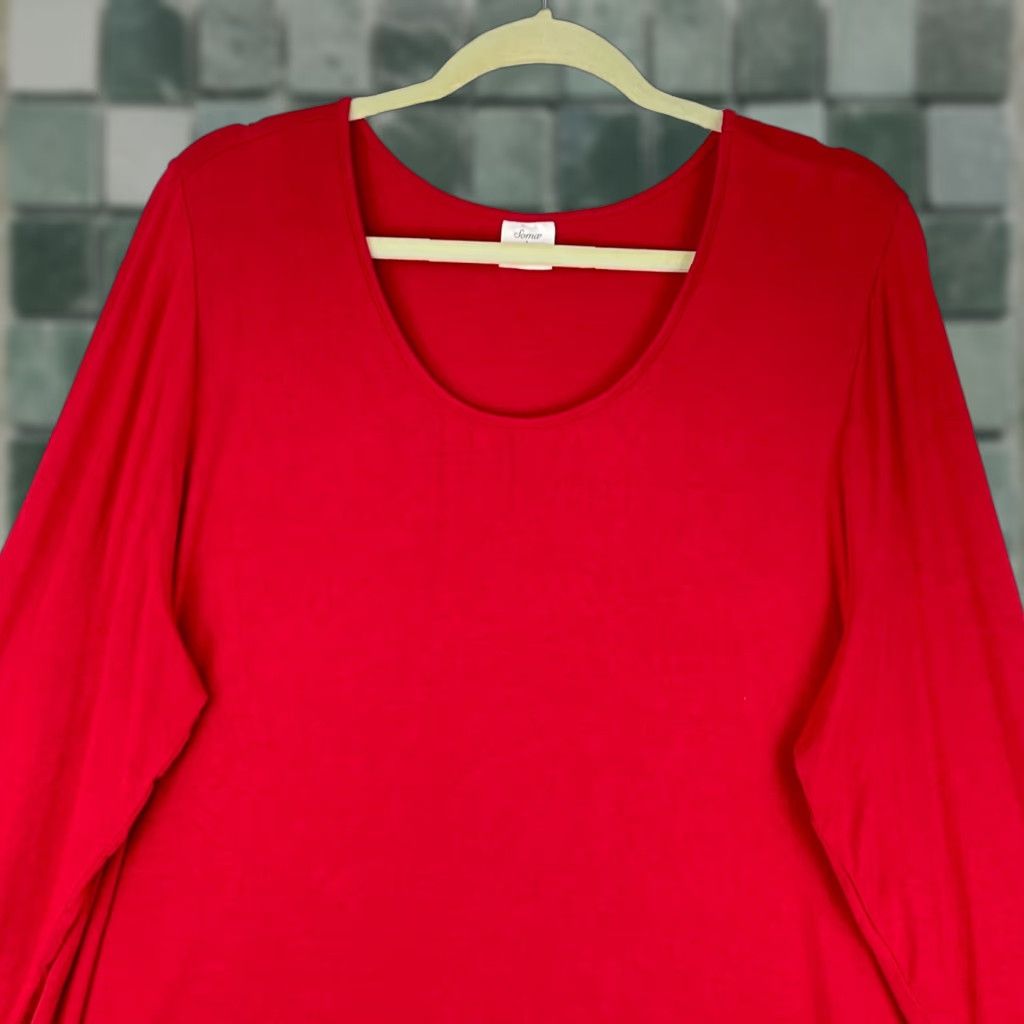 Vintage Soma Shirt Women XL Red Long Sleeve Stretch Casual Pullover Size XL / US 12-14 / IT 48-50 - 1 Thumbnail