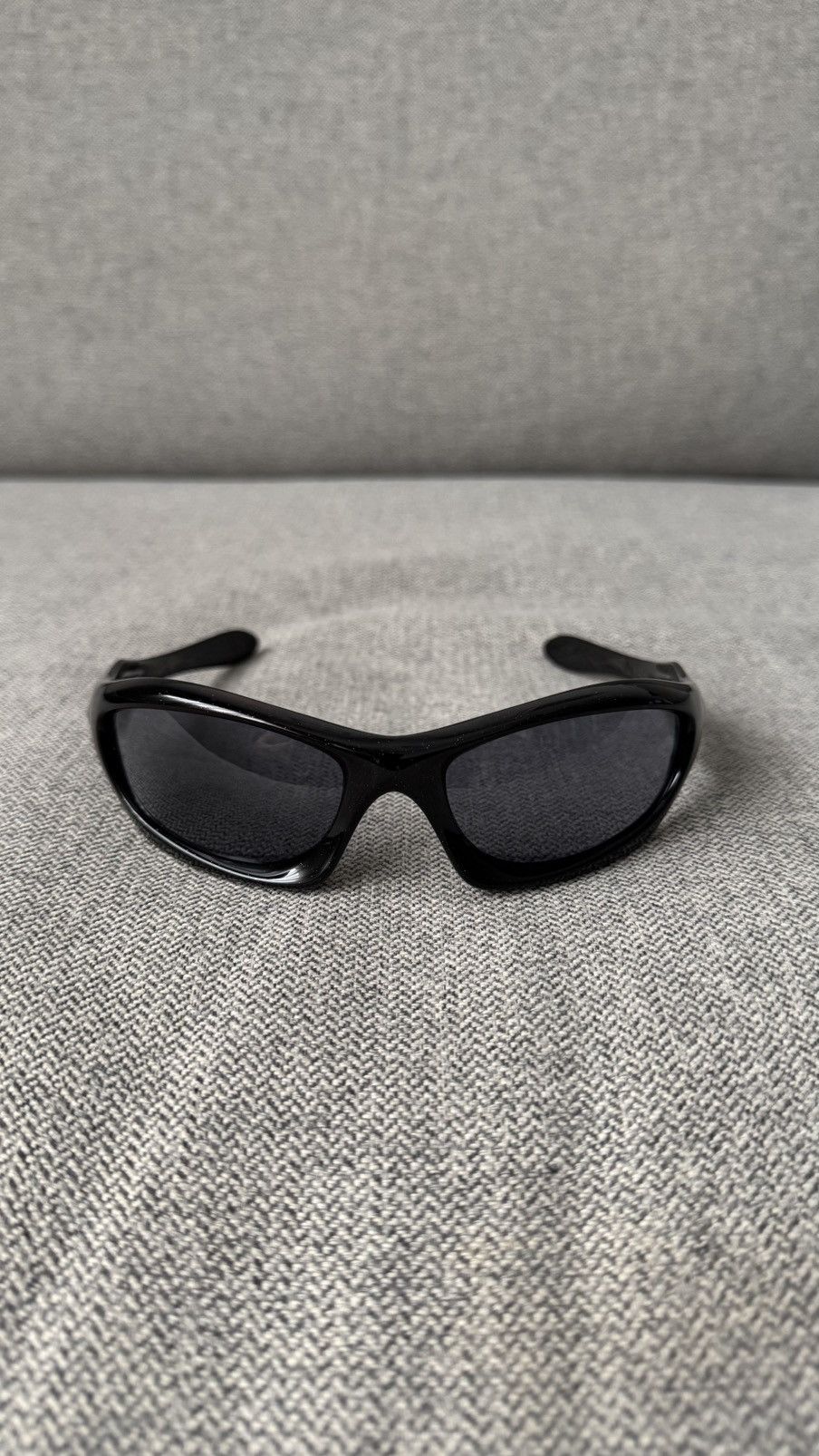 Oakley Vintage Oakley Monster Dog Polished Black Wrap Sunglasses Size ONE SIZE - 2 Thumbnail