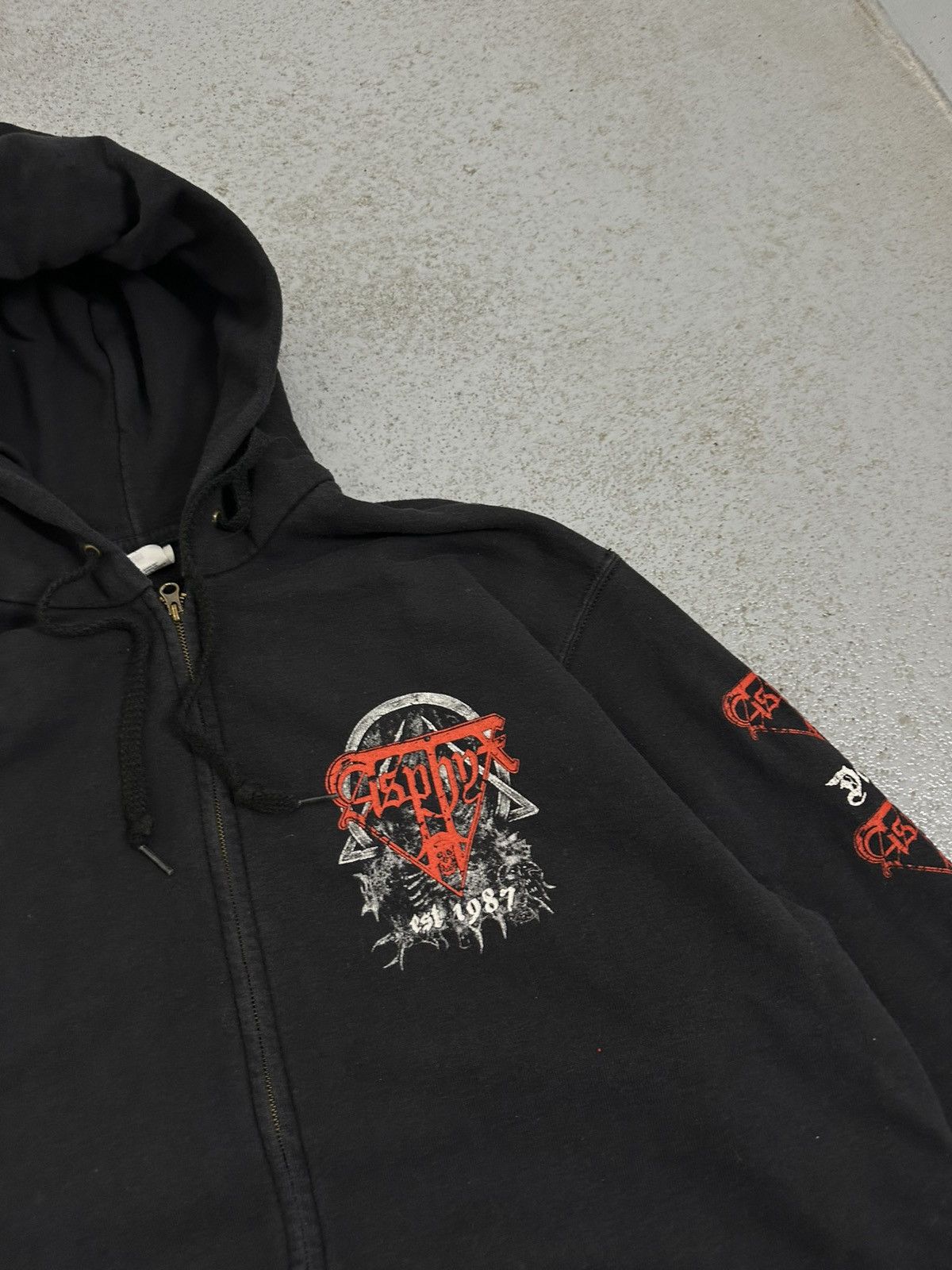 Band Tees Asphyx Death Doom Divison Rock Zip Hoodie Size US XL / EU 56 / 4 - 7 Thumbnail