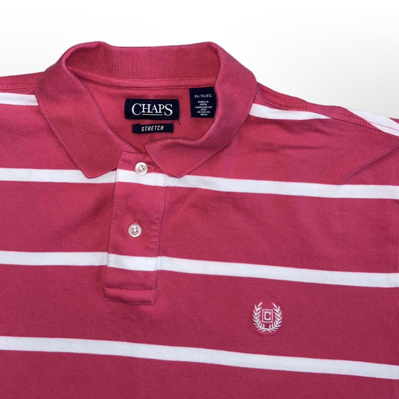 Chaps × Vintage Vintage Y2k Cropped Pink Striped Polo Shirt Size US M / EU 48-50 / 2 - 6 Thumbnail