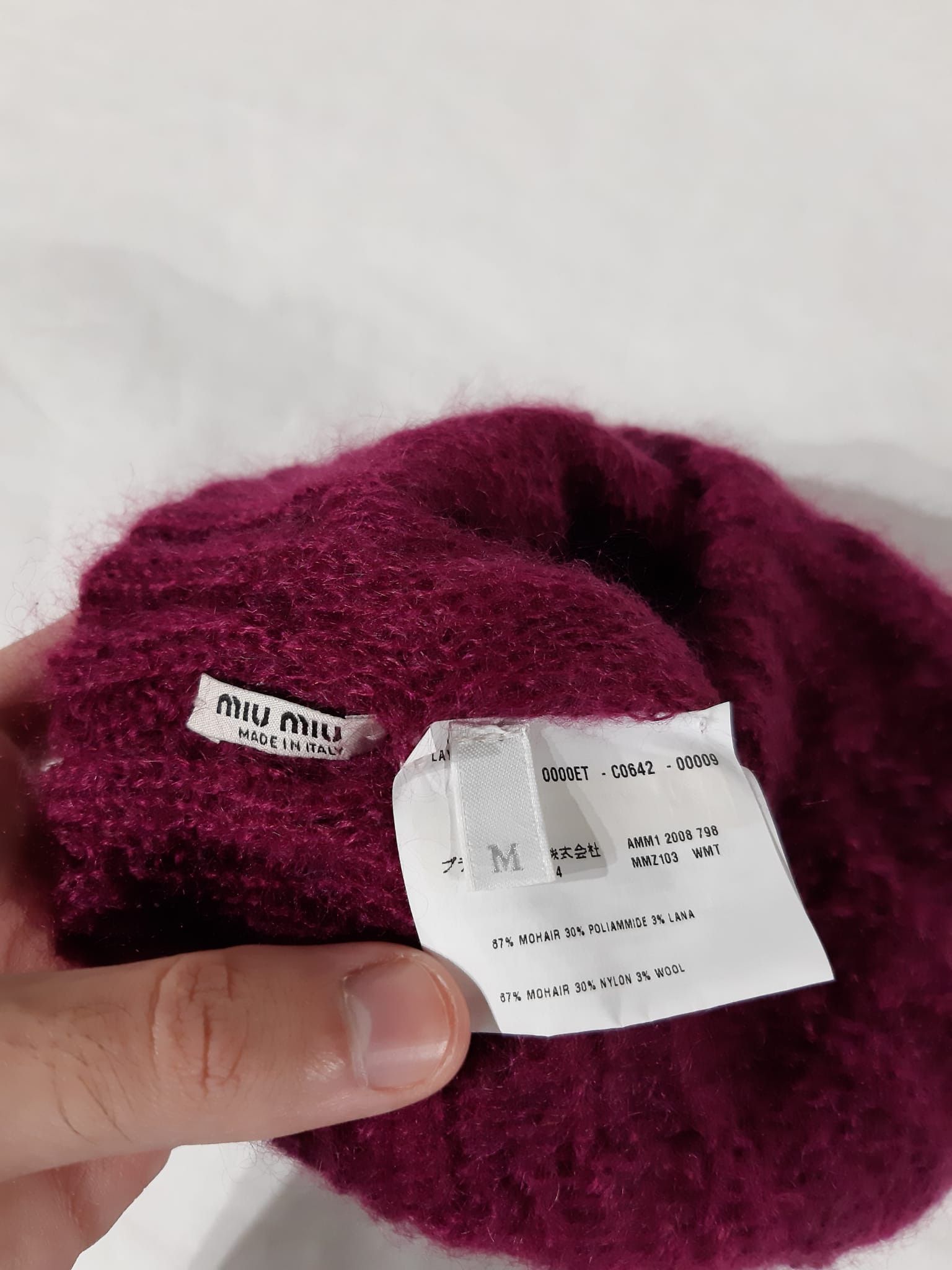 Miu Miu MiuMiu Mohair Cable Knit Beanie 2008 Size ONE SIZE - 3 Thumbnail