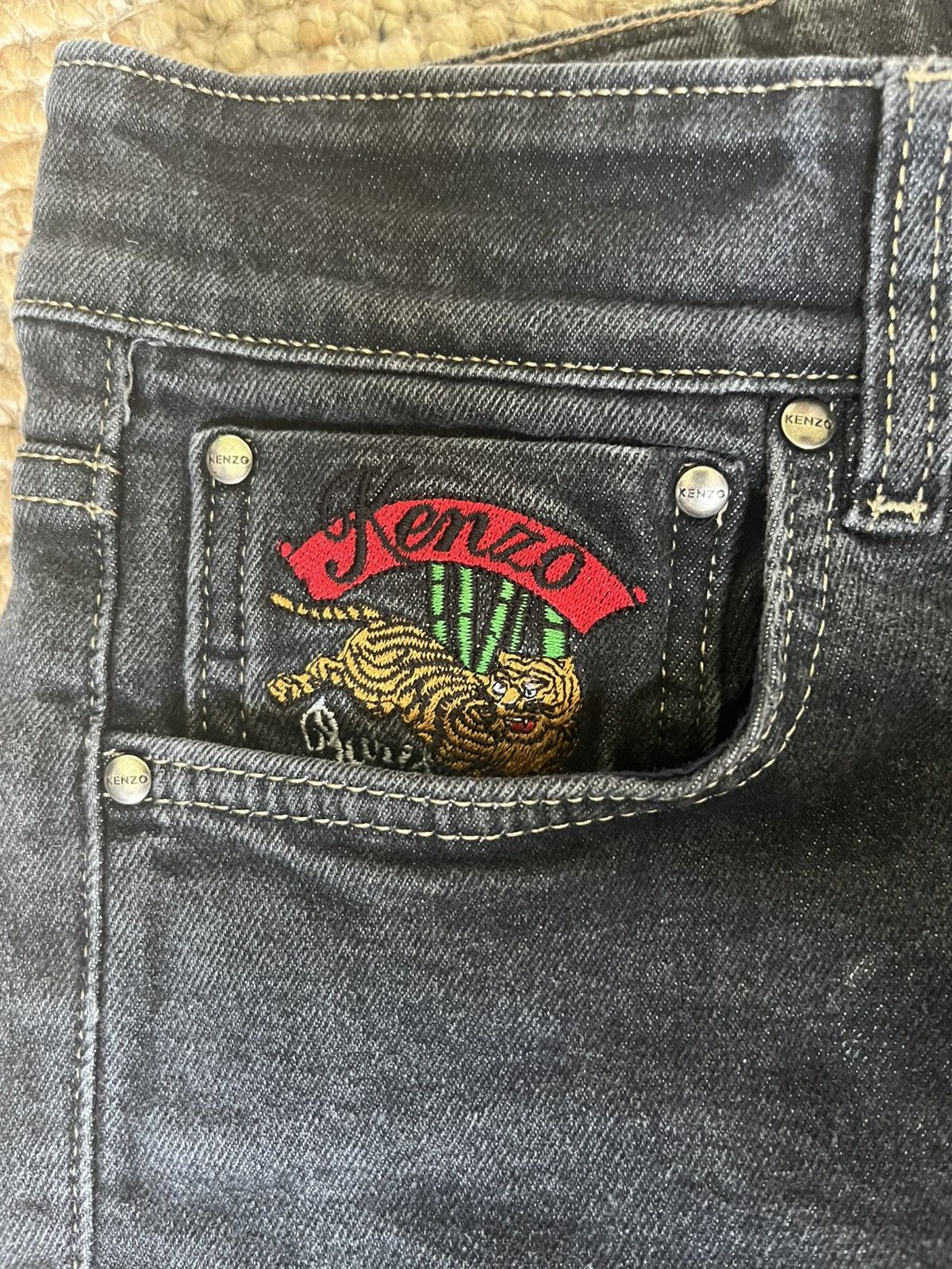 Kenzo Kenzo Black Denim with coin pocket embroidery Size US 30 / EU 46 - 3 Thumbnail