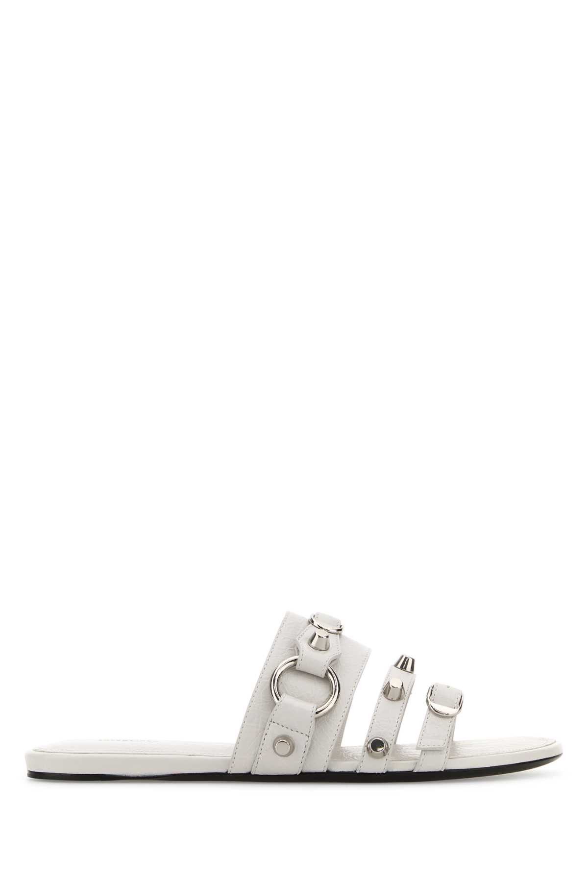 【関税&送料込】Balenciaga White Leather City Slippers Balenciaga White Leather City Slippers | Grailed