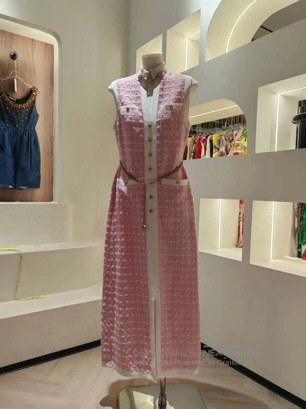 Gucci Gucci Pink Chain Tweed Dress. Size S / US 4 / IT 40 - 1 Thumbnail