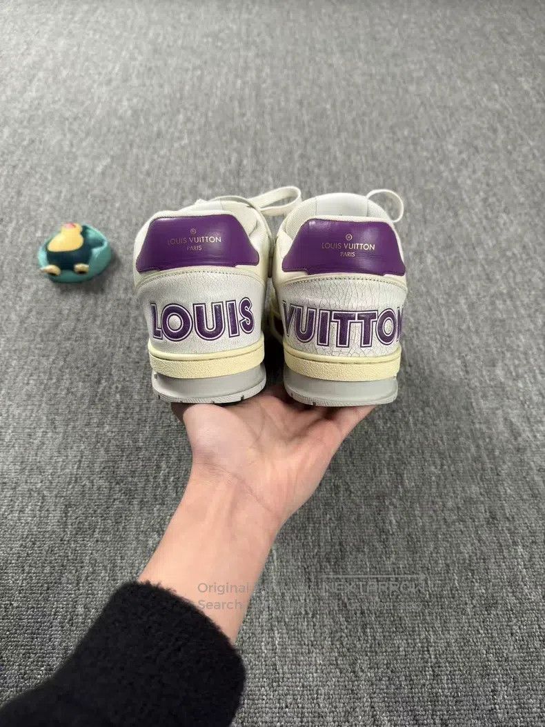 Louis Vuitton Louis Vuitton Trainer White and Purple Velcro shoes Size US 10 / EU 43 - 3 Thumbnail