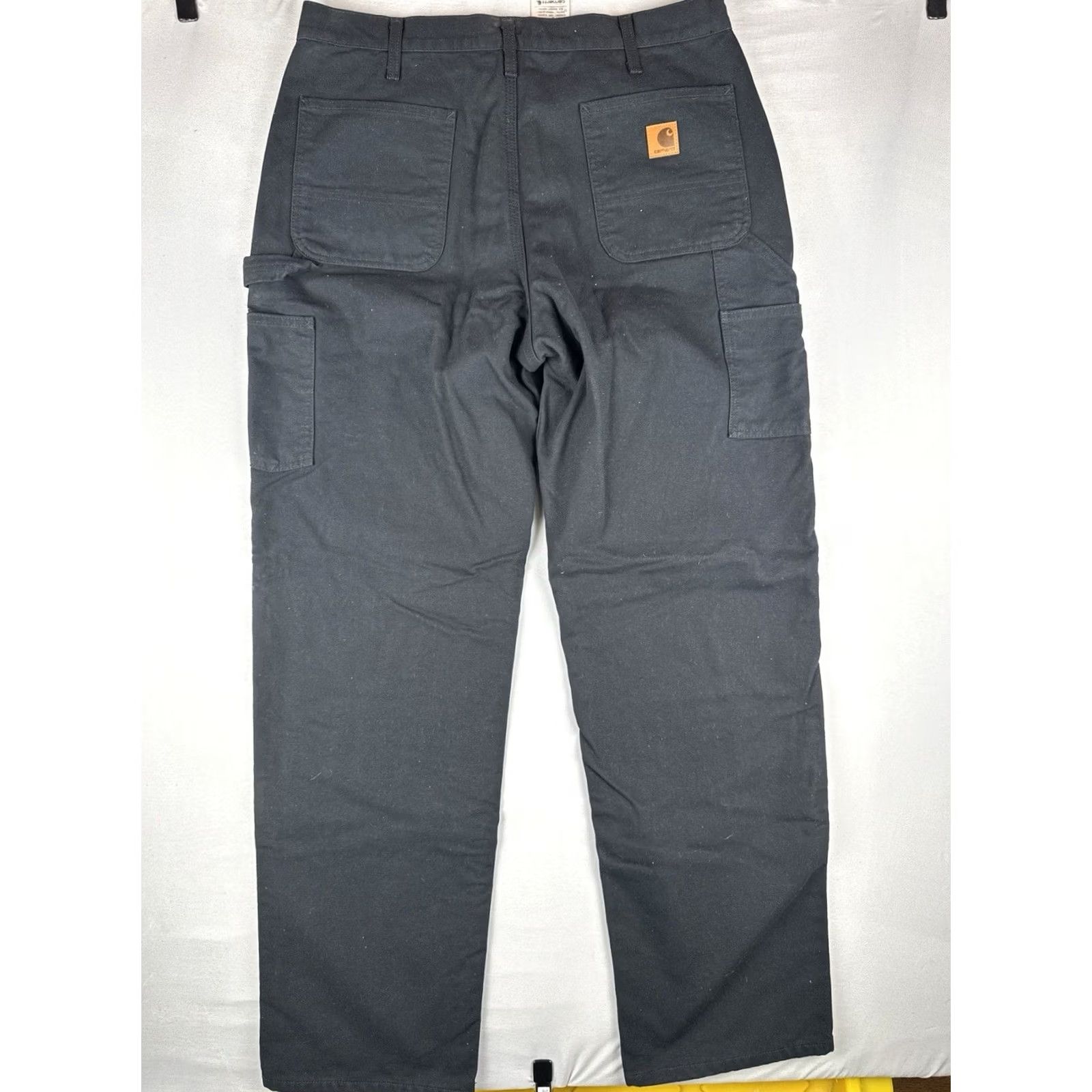 Carhartt VINTAGE Carhartt Flannel Lined Work Pants Black Dungaree Carpenter 36x34 BLK Size US 36 / EU 52 - 7 Thumbnail