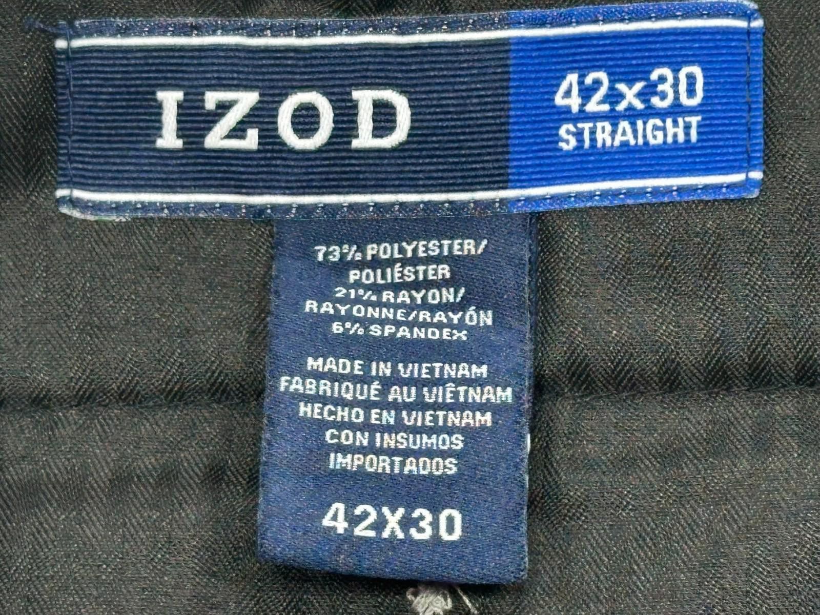 Izod Izod Straight Stretch No Iron Dress Pants Black Mens 42/30 Size US 42 / EU 58 - 4 Thumbnail