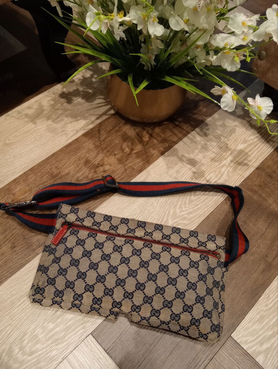 Gucci GUCCI GG CANVAS WEB DOUBLE POCKET BELT BAG Size ONE SIZE - 11 Thumbnail