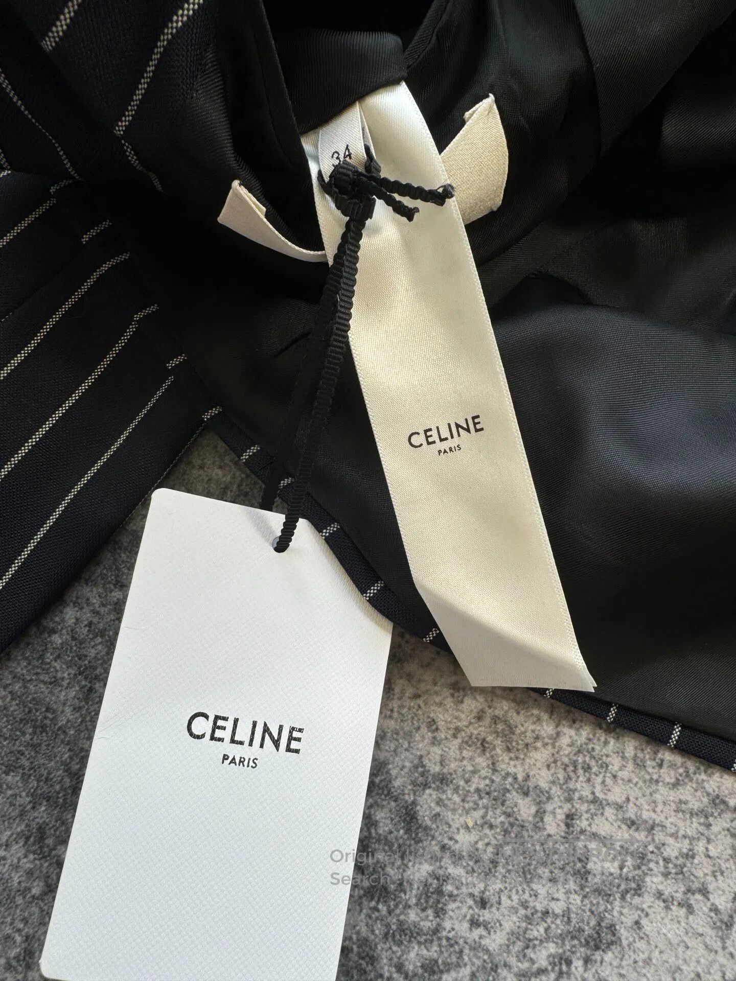Celine CELINE Pinstripe Padded Shoulder Blazer| Size XXS / US 00 / IT 34 - 4 Thumbnail