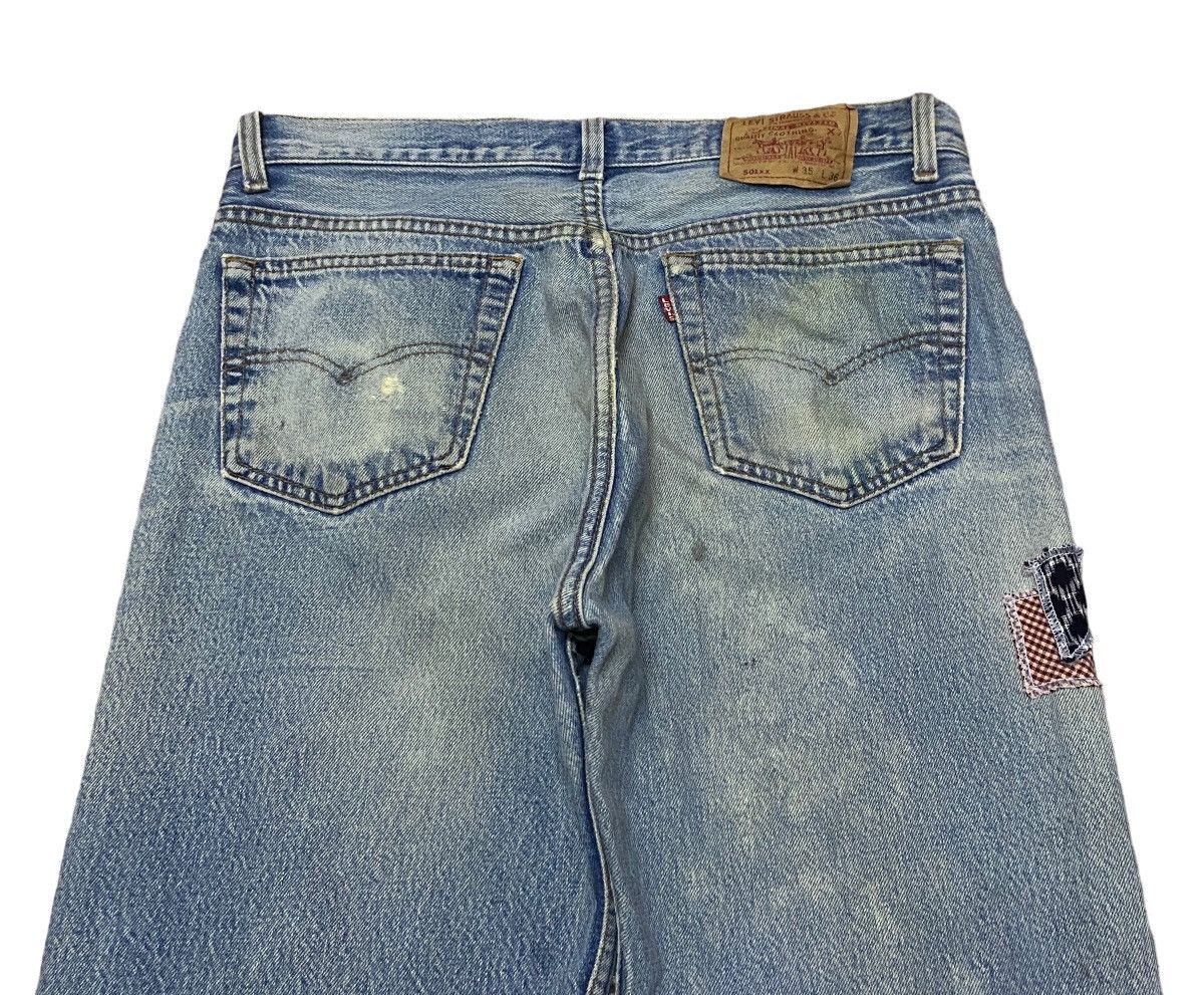 Levi's Vintage Brand Levi’s Made In Usa Patchwork Jeans 1990s Size US 35 - 6 Thumbnail